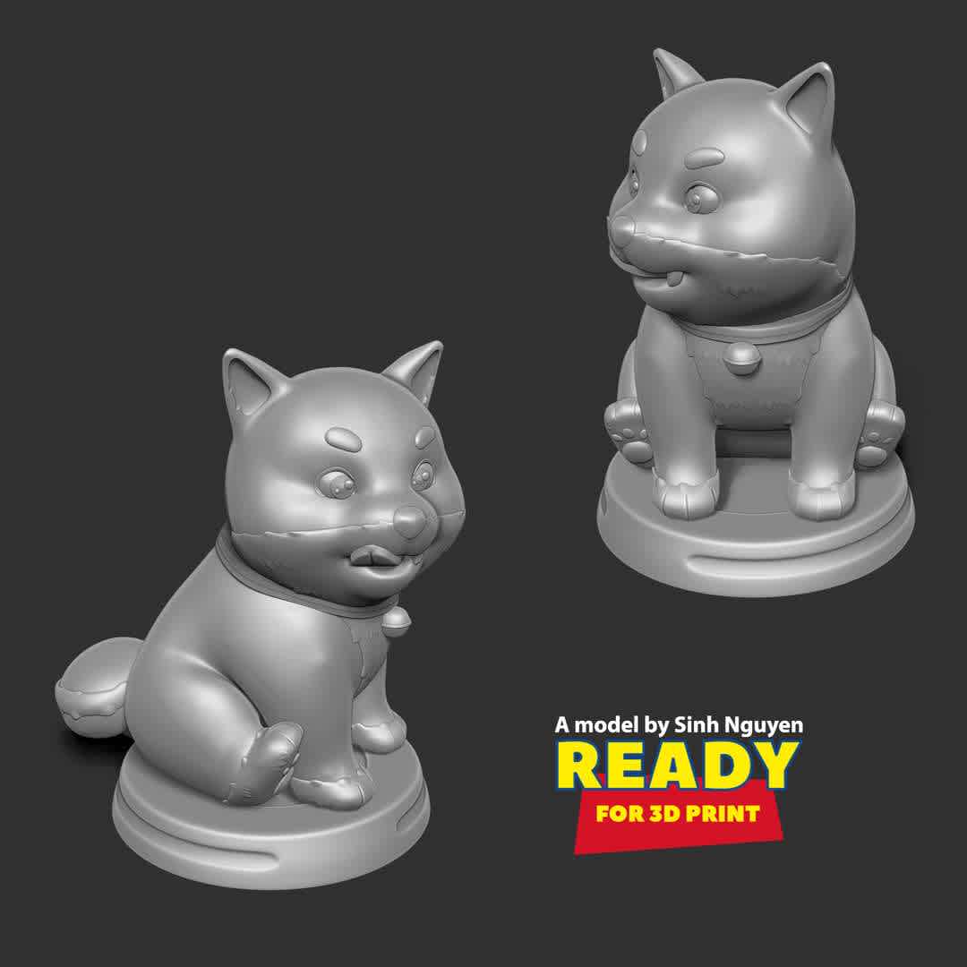 Shiba Inu - Happy New Year 2023  - HAPPY NEW YEAR 2023!

Basic parameters:

- STL, OBJ format for 3D printing with 02 discrete objects
- ZTL format for Zbrush (version 2019.1.2 or later)
- Model height: 15cm
- Version 1.0 - Polygons: 731809 & Vertices: 480322

Model ready for 3D printing.

Please vote positively for me if you find this model useful. - The best files for 3D printing in the world. Stl models divided into parts to facilitate 3D printing. All kinds of characters, decoration, cosplay, prosthetics, pieces. Quality in 3D printing. Affordable 3D models. Low cost. Collective purchases of 3D files.