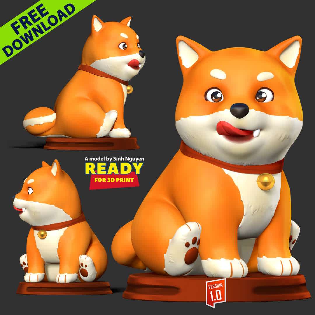 Shiba Inu - Happy New Year 2023  - HAPPY NEW YEAR 2023!

Basic parameters:

- STL, OBJ format for 3D printing with 02 discrete objects
- ZTL format for Zbrush (version 2019.1.2 or later)
- Model height: 15cm
- Version 1.0 - Polygons: 731809 & Vertices: 480322

Model ready for 3D printing.

Please vote positively for me if you find this model useful. - The best files for 3D printing in the world. Stl models divided into parts to facilitate 3D printing. All kinds of characters, decoration, cosplay, prosthetics, pieces. Quality in 3D printing. Affordable 3D models. Low cost. Collective purchases of 3D files.