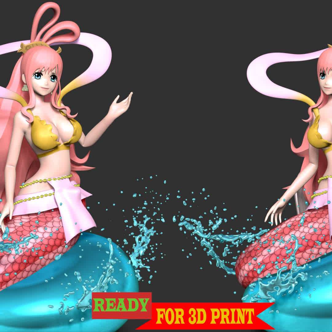 Shirahoshi - One Piece Battle Dance - Princess Shirahoshi, famous in the world as the Mermaid Princess (人魚姫 Ningyo Hime?), is a giant smelt-whiting mermaid and the princess of the Ryugu Kingdom, as the youngest of King Neptune's children in the Neptune royal family.

These information of this model:

 - Files format: STL, OBJ (included 05 separated files is ready for 3D printing). 
 - Zbrush original file (ZTL) for you to customize as you like.
 - The height is 20 cm
 - The version 1.0. 

Hope you like her.
Don't hesitate to contact me if there are any problems during printing the model - The best files for 3D printing in the world. Stl models divided into parts to facilitate 3D printing. All kinds of characters, decoration, cosplay, prosthetics, pieces. Quality in 3D printing. Affordable 3D models. Low cost. Collective purchases of 3D files.