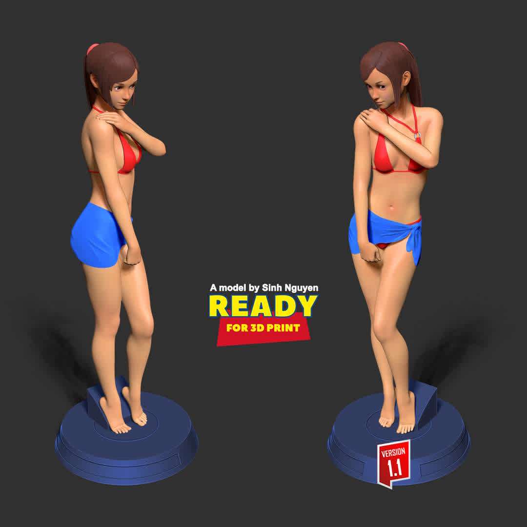 Shy girl  - This is a sculpture decoration.

Basic parameters:

- STL, OBJ format for 3D printing with 02 discrete objects
- ZTL format for Zbrush (version 2019.1.2 or later)
- Model height: 20cm
- Version - Polygon: 882004 & Vertices: 471347

+ 2nd June, 2020: version 1.0

+ 4th April, 2023: version 1.1 - Fix all models and create key for each separate part.

Model ready for 3D printing.

Please vote positively for me if you find this model useful. - The best files for 3D printing in the world. Stl models divided into parts to facilitate 3D printing. All kinds of characters, decoration, cosplay, prosthetics, pieces. Quality in 3D printing. Affordable 3D models. Low cost. Collective purchases of 3D files.