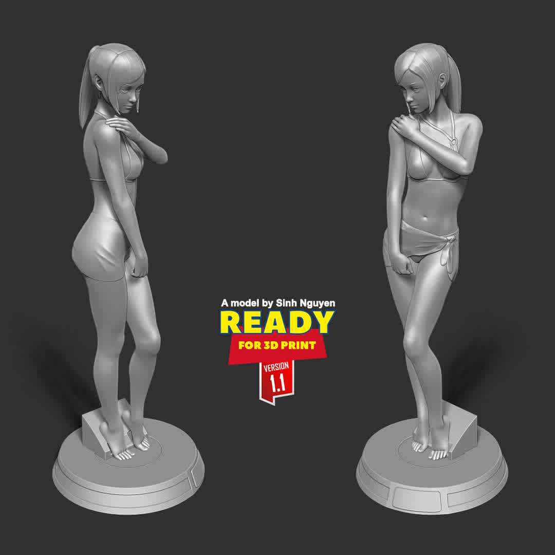 Shy girl  - This is a sculpture decoration.

Basic parameters:

- STL, OBJ format for 3D printing with 02 discrete objects
- ZTL format for Zbrush (version 2019.1.2 or later)
- Model height: 20cm
- Version - Polygon: 882004 & Vertices: 471347

+ 2nd June, 2020: version 1.0

+ 4th April, 2023: version 1.1 - Fix all models and create key for each separate part.

Model ready for 3D printing.

Please vote positively for me if you find this model useful. - The best files for 3D printing in the world. Stl models divided into parts to facilitate 3D printing. All kinds of characters, decoration, cosplay, prosthetics, pieces. Quality in 3D printing. Affordable 3D models. Low cost. Collective purchases of 3D files.