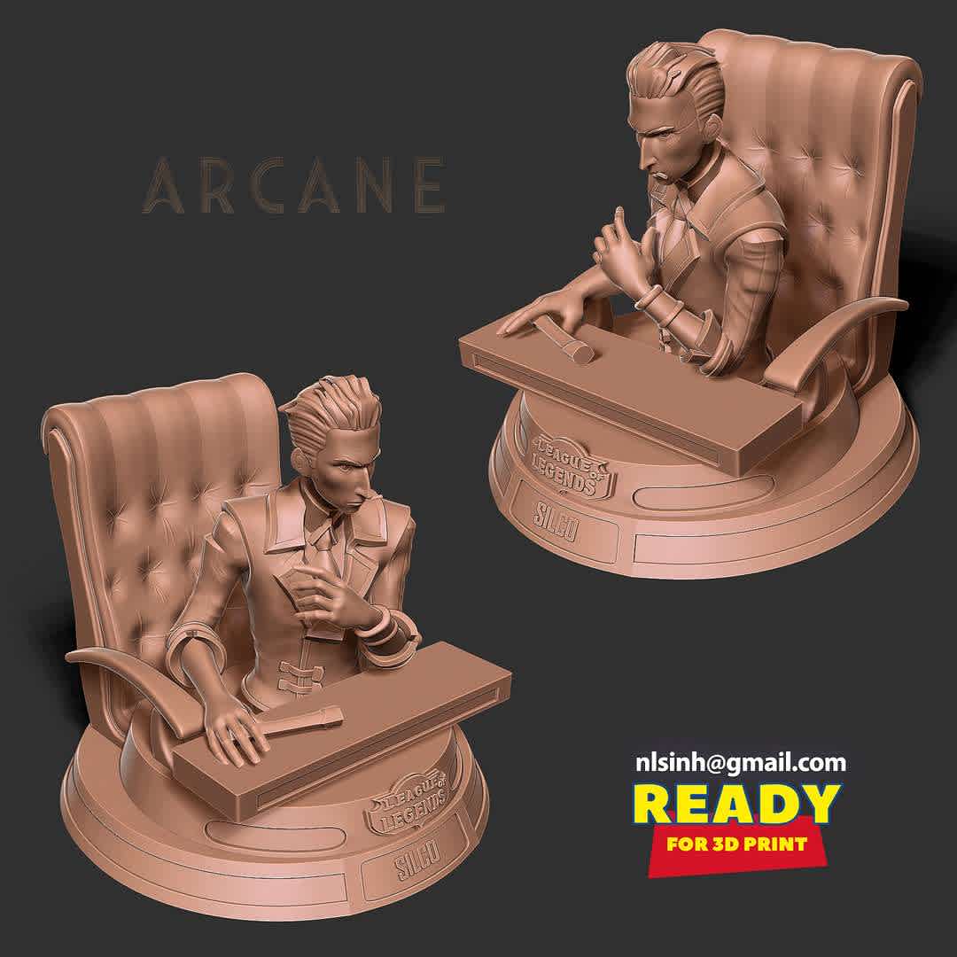 Silco bust - Arcane Fanart  - Silco is the main antagonist of Season 1 of the Riot Games/Netflix 2021 animated series Arcane

When you purchase this model, you will own:

-STL, OBJ file with 08 separated files (with key to connect together) is ready for 3D printing.

-Zbrush original files (ZTL) for you to customize as you like.

This is version 1.0 of this model.

Hope you like him. Thanks for viewing! - Os melhores arquivos para impressão 3D do mundo. Modelos stl divididos em partes para facilitar a impressão 3D. Todos os tipos de personagens, decoração, cosplay, próteses, peças. Qualidade na impressão 3D. Modelos 3D com preço acessível. Baixo custo. Compras coletivas de arquivos 3D.