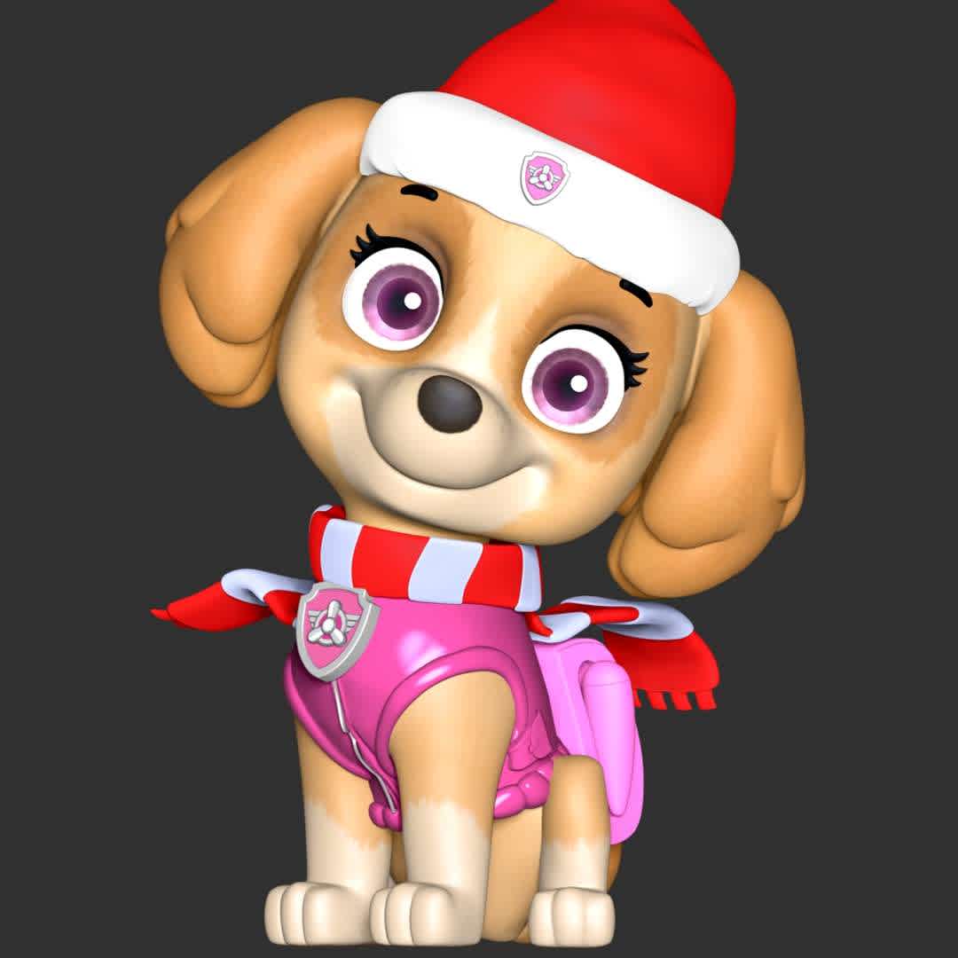 Skye Christmas - Paw Patrol - These information of model:

**- The height of current model is 20 cm and you can free to scale it.**

**- Format files: STL, OBJ to supporting 3D printing.**

Please don't hesitate to contact me if you have any issues question. - Los mejores archivos para impresión 3D del mundo. Modelos Stl divididos en partes para facilitar la impresión 3D. Todo tipo de personajes, decoración, cosplay, prótesis, piezas. Calidad en impresión 3D. Modelos 3D asequibles. Bajo costo. Compras colectivas de archivos 3D.