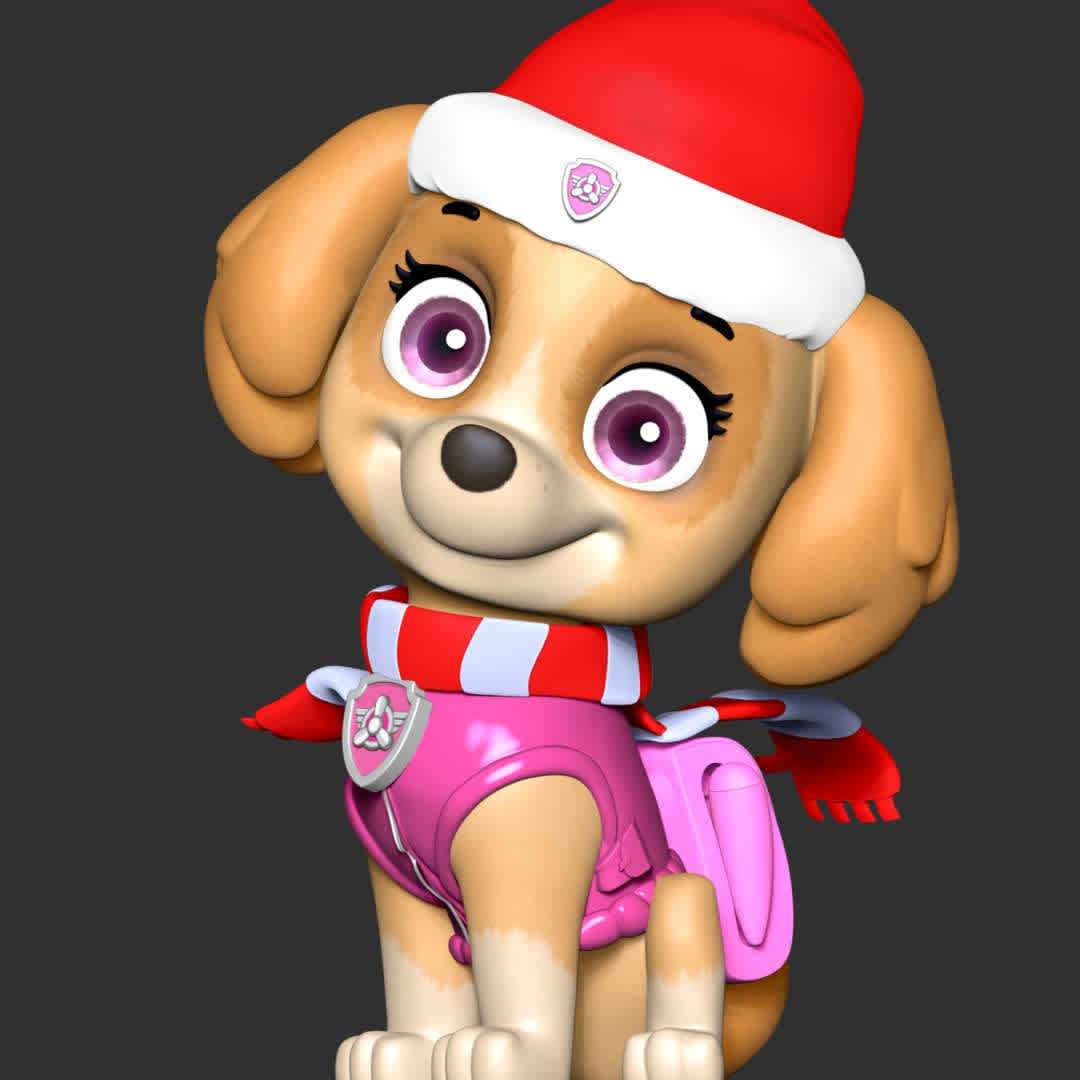 Skye Christmas - Paw Patrol - These information of model:

**- The height of current model is 20 cm and you can free to scale it.**

**- Format files: STL, OBJ to supporting 3D printing.**

Please don't hesitate to contact me if you have any issues question. - Os melhores arquivos para impressão 3D do mundo. Modelos stl divididos em partes para facilitar a impressão 3D. Todos os tipos de personagens, decoração, cosplay, próteses, peças. Qualidade na impressão 3D. Modelos 3D com preço acessível. Baixo custo. Compras coletivas de arquivos 3D.