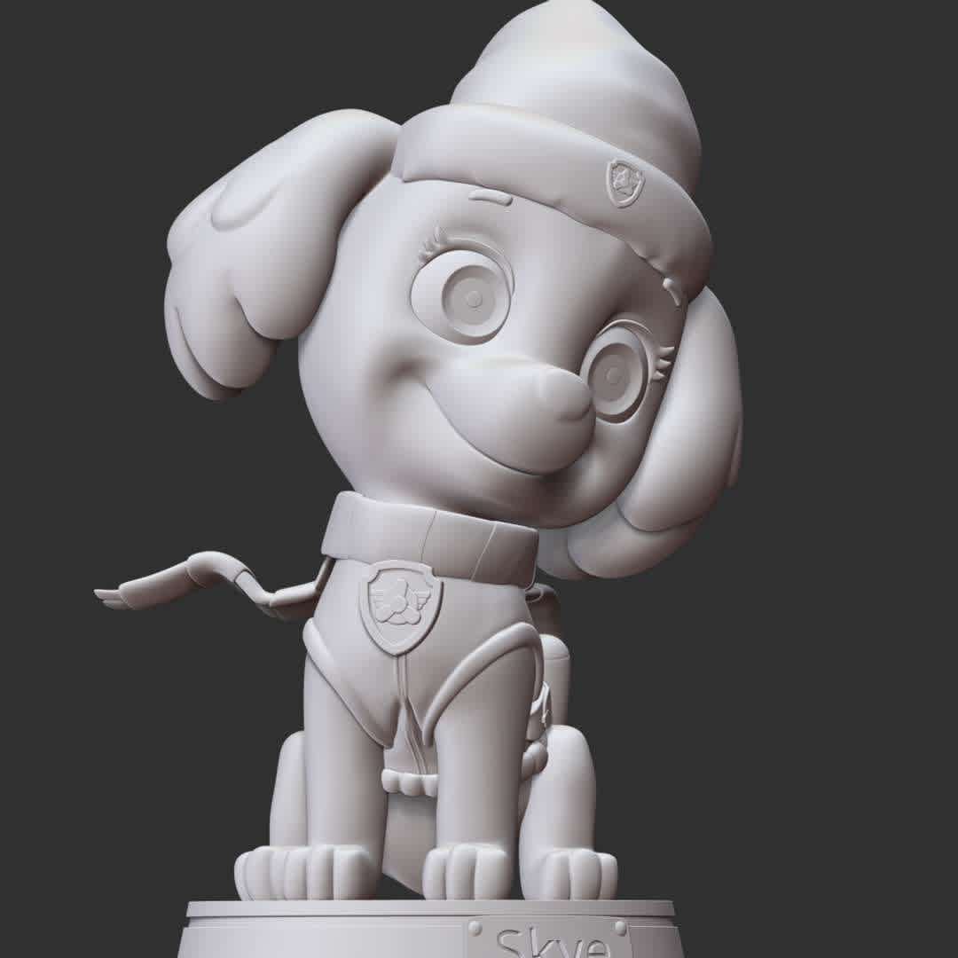 Skye Christmas - Paw Patrol - These information of model:

**- The height of current model is 20 cm and you can free to scale it.**

**- Format files: STL, OBJ to supporting 3D printing.**

Please don't hesitate to contact me if you have any issues question. - Os melhores arquivos para impressão 3D do mundo. Modelos stl divididos em partes para facilitar a impressão 3D. Todos os tipos de personagens, decoração, cosplay, próteses, peças. Qualidade na impressão 3D. Modelos 3D com preço acessível. Baixo custo. Compras coletivas de arquivos 3D.