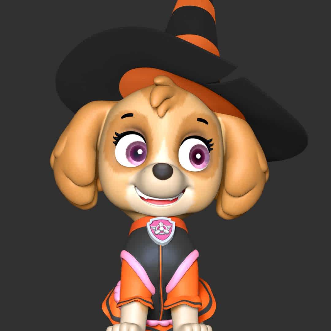 Skye Halloween - Paw Patrol - These information of model:

**- The height of current model is 20 cm and you can free to scale it.**

**- Format files: STL, OBJ to supporting 3D printing.**

Please don't hesitate to contact me if you have any issues question. - The best files for 3D printing in the world. Stl models divided into parts to facilitate 3D printing. All kinds of characters, decoration, cosplay, prosthetics, pieces. Quality in 3D printing. Affordable 3D models. Low cost. Collective purchases of 3D files.