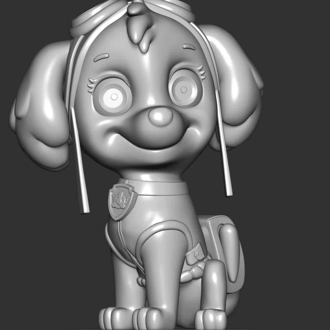 Skye paw patrol - These information of model:

**- The height of current model is 20 cm and you can free to scale it.**

**- Format files: STL, OBJ to supporting 3D printing.**

Please don't hesitate to contact me if you have any issues question. - The best files for 3D printing in the world. Stl models divided into parts to facilitate 3D printing. All kinds of characters, decoration, cosplay, prosthetics, pieces. Quality in 3D printing. Affordable 3D models. Low cost. Collective purchases of 3D files.