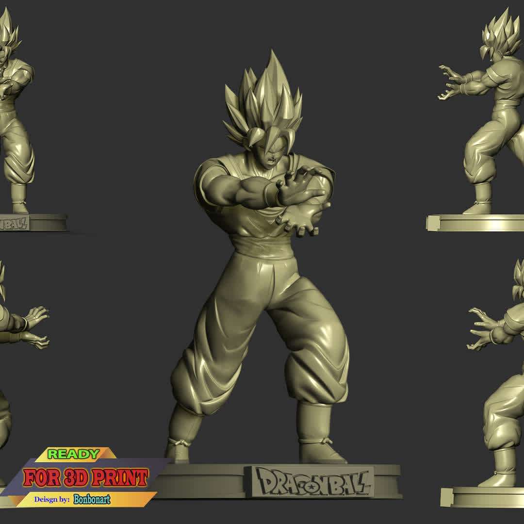 Son Goku - Dragon Ball - This model has a height of 18 cm.

When you purchase this model, you will own:

 - STL, OBJ file with 03 separated files (included key to connect parts) is ready for 3D printing.
 - Zbrush original files (ZTL) for you to customize as you like.

This is version 1.0 of this model.

Thanks for viewing! Hope you like him.  - Os melhores arquivos para impressão 3D do mundo. Modelos stl divididos em partes para facilitar a impressão 3D. Todos os tipos de personagens, decoração, cosplay, próteses, peças. Qualidade na impressão 3D. Modelos 3D com preço acessível. Baixo custo. Compras coletivas de arquivos 3D.