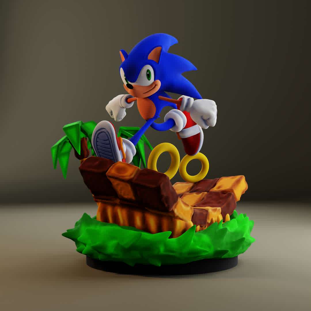 Sonic Green Hill Zone - My design of Sonic running in the Green Hill Zone, in the form of a statue. Sonic was my first character that I drew as a child and today I bring him in 3D design. Nostalgic!

20 cm
14 parts
STL and OBJ - The best files for 3D printing in the world. Stl models divided into parts to facilitate 3D printing. All kinds of characters, decoration, cosplay, prosthetics, pieces. Quality in 3D printing. Affordable 3D models. Low cost. Collective purchases of 3D files.