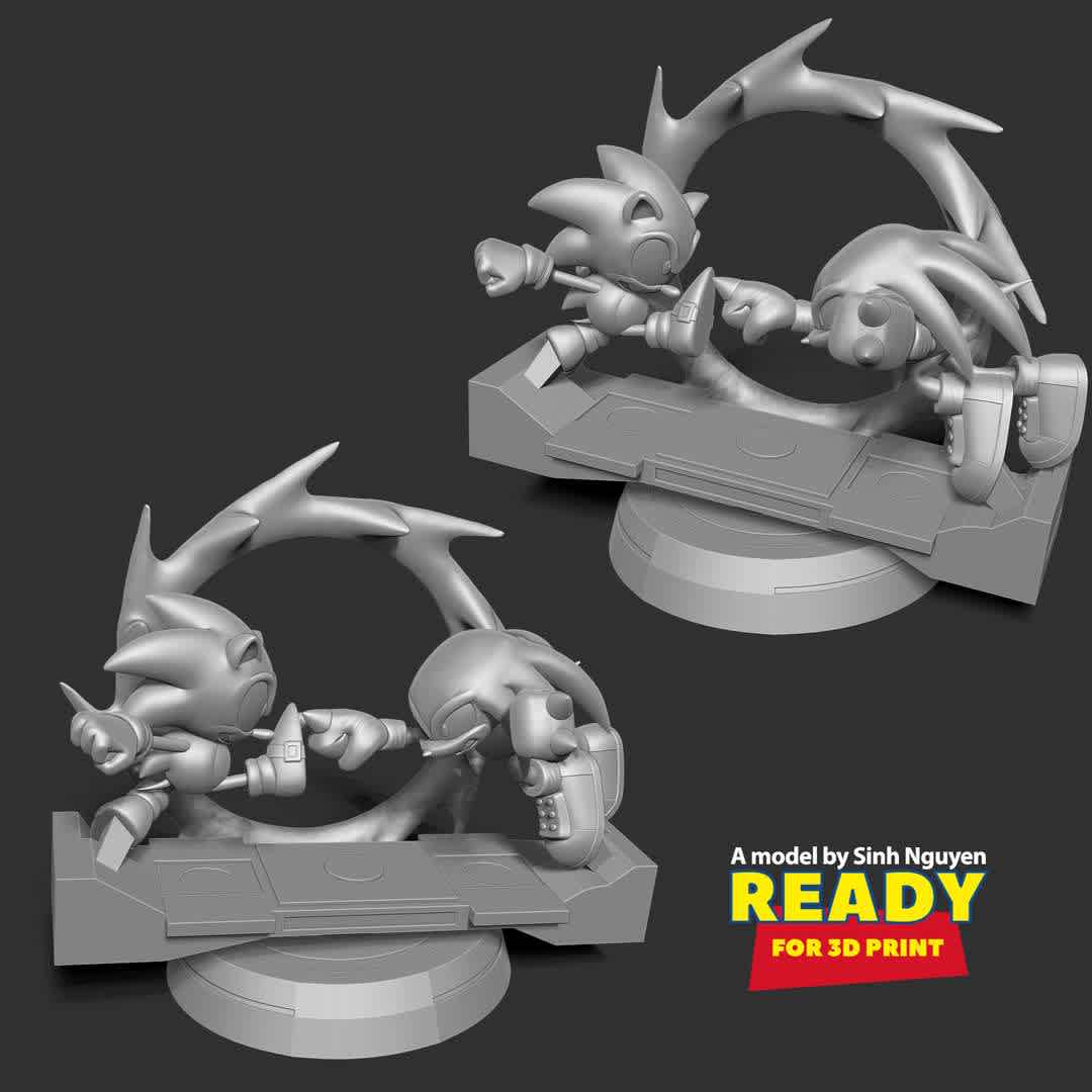 Sonic versus Knuckles - In this war, who will win?

-- Information: this model has a height of 20cm.

When you purchase this model, you will own:

01. STL, OBJ file with 07 separated files (with key to connect together) is ready for 3D printing.

02. Zbrush original files (ZTL) for you to customize as you like.

This is version 1.0 of this model.

Hope you like them. Thanks for viewing! - The best files for 3D printing in the world. Stl models divided into parts to facilitate 3D printing. All kinds of characters, decoration, cosplay, prosthetics, pieces. Quality in 3D printing. Affordable 3D models. Low cost. Collective purchases of 3D files.