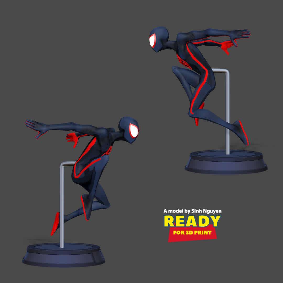 Spider-Man - Across the Spider-Verse - Let's hit theaters together on June 2, 2023 to enjoy this much-awaited movie.

Basic parameters:

- STL, OBJ format for 3D printing with 03 discrete objects
- ZTL format for Zbrush (version 2019.1.2 or later)
- Model height: 25cm
- Version 1.0 - Polygons: 854042 & Vertices: 521717

Model ready for 3D printing.

Please vote positively for me if you find this model useful. - Los mejores archivos para impresión 3D del mundo. Modelos Stl divididos en partes para facilitar la impresión 3D. Todo tipo de personajes, decoración, cosplay, prótesis, piezas. Calidad en impresión 3D. Modelos 3D asequibles. Bajo costo. Compras colectivas de archivos 3D.