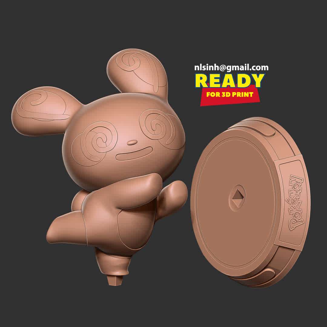 Spinda - Pokemon Fanart  - Spinda is a Normal-type Pokémon introduced in Generation III.

-- Information: this model has a height of 15cm.

When you purchase this model, you will own:

1. STL, OBJ file with 02 separated files (with key to connect together) is ready for 3D printing.

2. Zbrush original files (ZTL) for you to customize as you like.

This is version 1.0 of this model.

Hope you like him. Please vote positively for me if it is useful to you. Thanks so much!!!! - The best files for 3D printing in the world. Stl models divided into parts to facilitate 3D printing. All kinds of characters, decoration, cosplay, prosthetics, pieces. Quality in 3D printing. Affordable 3D models. Low cost. Collective purchases of 3D files.