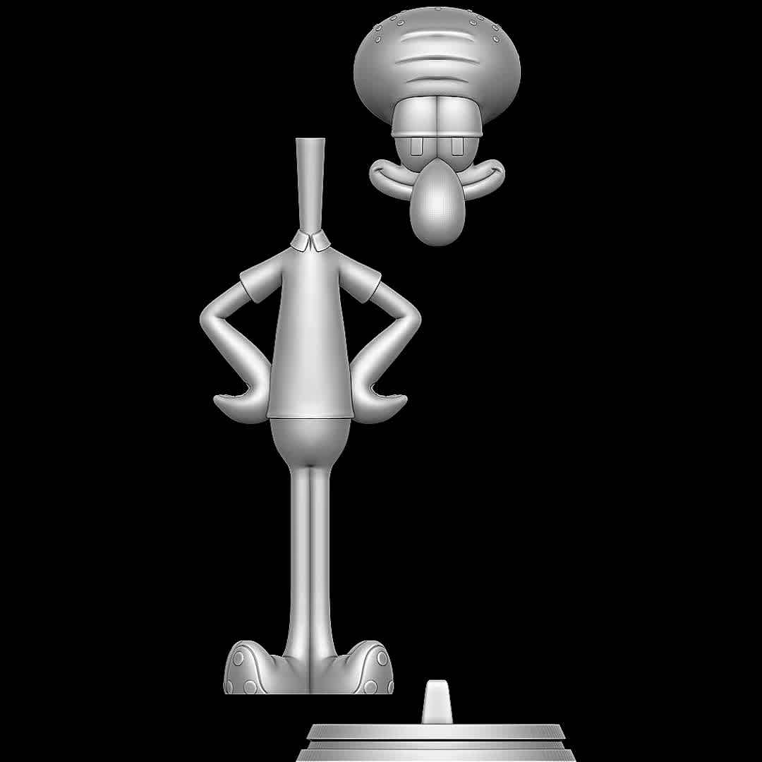 Squidward - SpongeBob SquarePants - Classic - The best files for 3D printing in the world. Stl models divided into parts to facilitate 3D printing. All kinds of characters, decoration, cosplay, prosthetics, pieces. Quality in 3D printing. Affordable 3D models. Low cost. Collective purchases of 3D files.