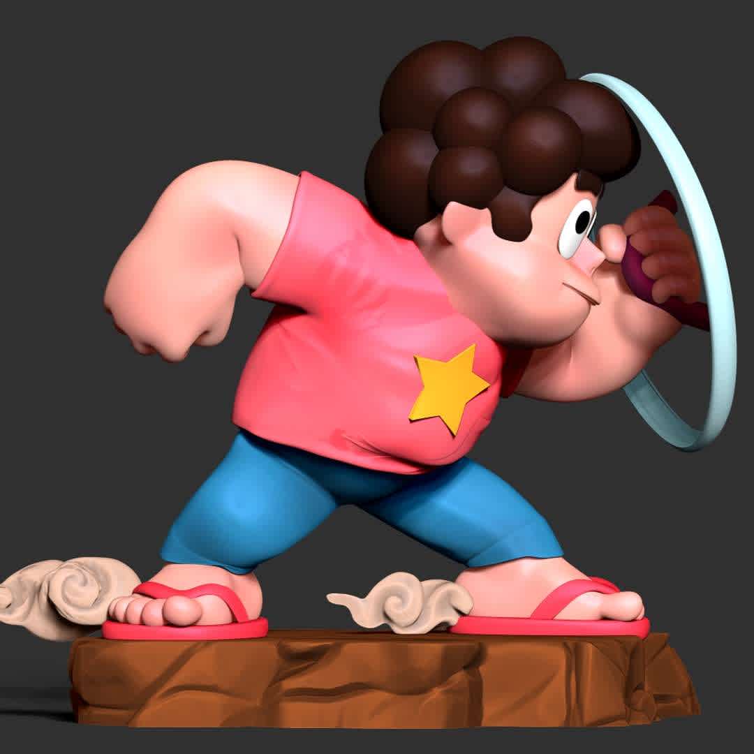 Steven Universe - Steven, a young boy, inherits a magical gemstone from his mother.

When you purchase this model, you will own:

- STL, OBJ file with 04 separated files (with key to connect together) is ready for 3D printing.

- Zbrush original files (ZTL) for you to customize as you like.

This is version 1.0 of this model.

Hope you like him. Thanks for viewing! - The best files for 3D printing in the world. Stl models divided into parts to facilitate 3D printing. All kinds of characters, decoration, cosplay, prosthetics, pieces. Quality in 3D printing. Affordable 3D models. Low cost. Collective purchases of 3D files.