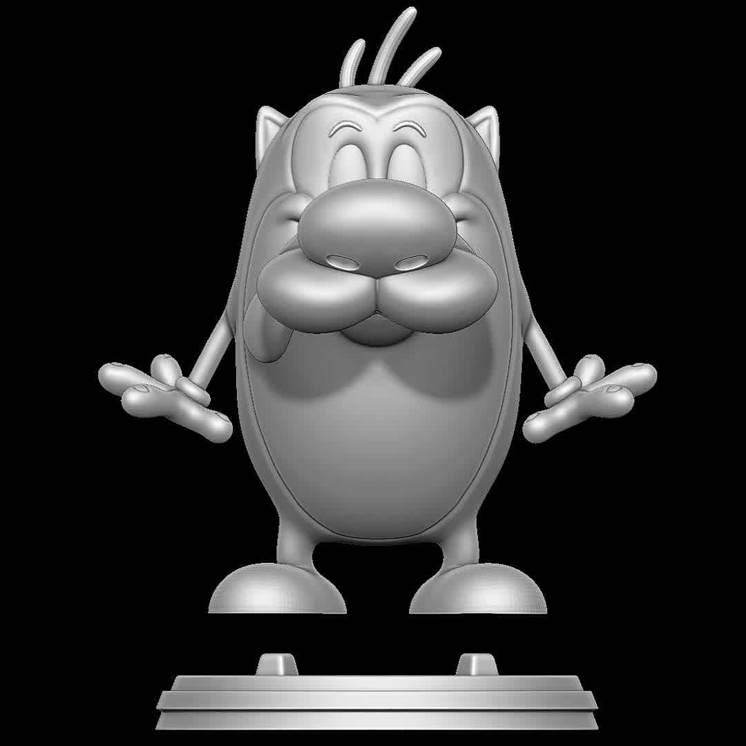 Stimpy - The Ren and Stimpy Show - Classic - The best files for 3D printing in the world. Stl models divided into parts to facilitate 3D printing. All kinds of characters, decoration, cosplay, prosthetics, pieces. Quality in 3D printing. Affordable 3D models. Low cost. Collective purchases of 3D files.