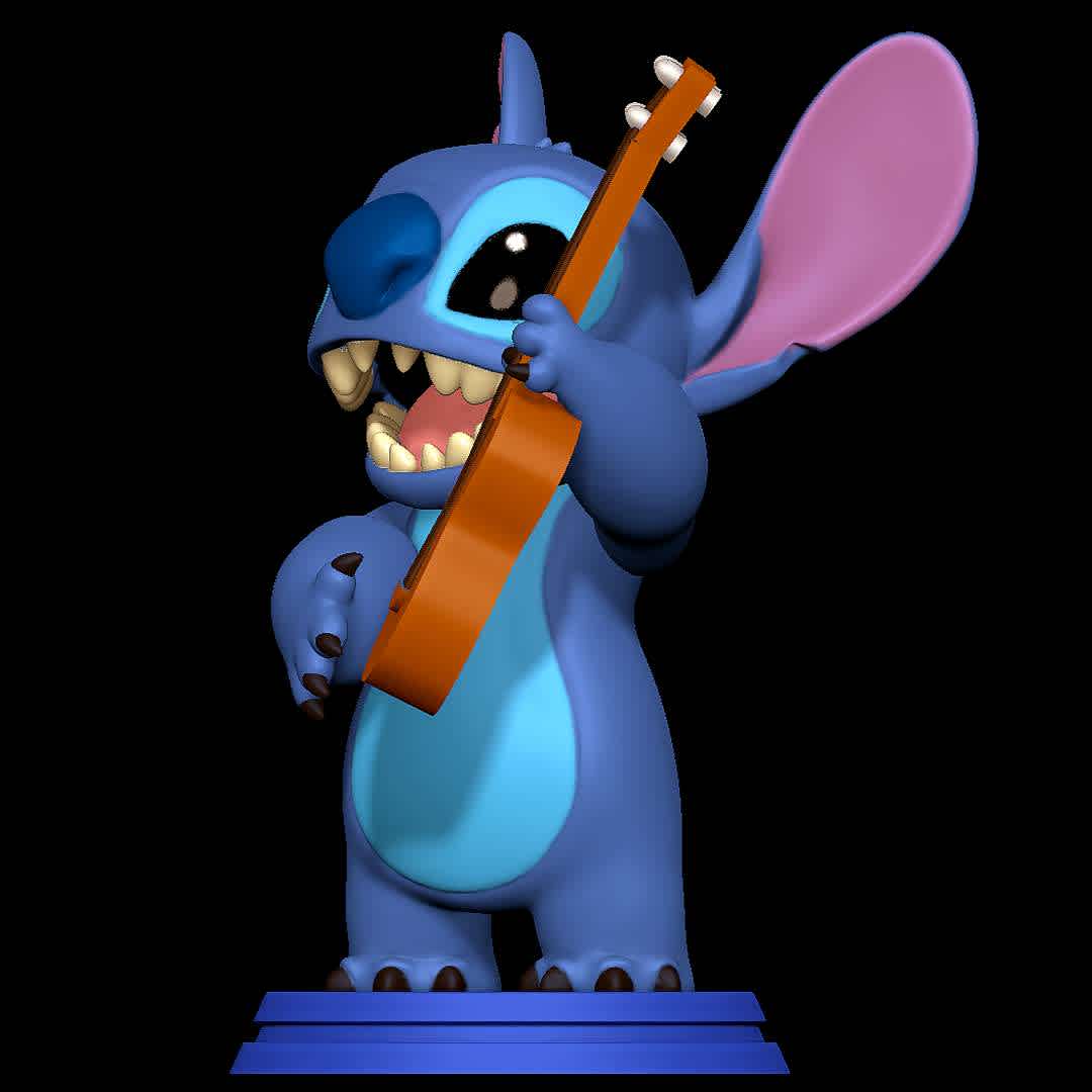 Stitch with a guitar - Lilo and Stitch - He plays all kinds of songs with his guitar - Los mejores archivos para impresión 3D del mundo. Modelos Stl divididos en partes para facilitar la impresión 3D. Todo tipo de personajes, decoración, cosplay, prótesis, piezas. Calidad en impresión 3D. Modelos 3D asequibles. Bajo costo. Compras colectivas de archivos 3D.