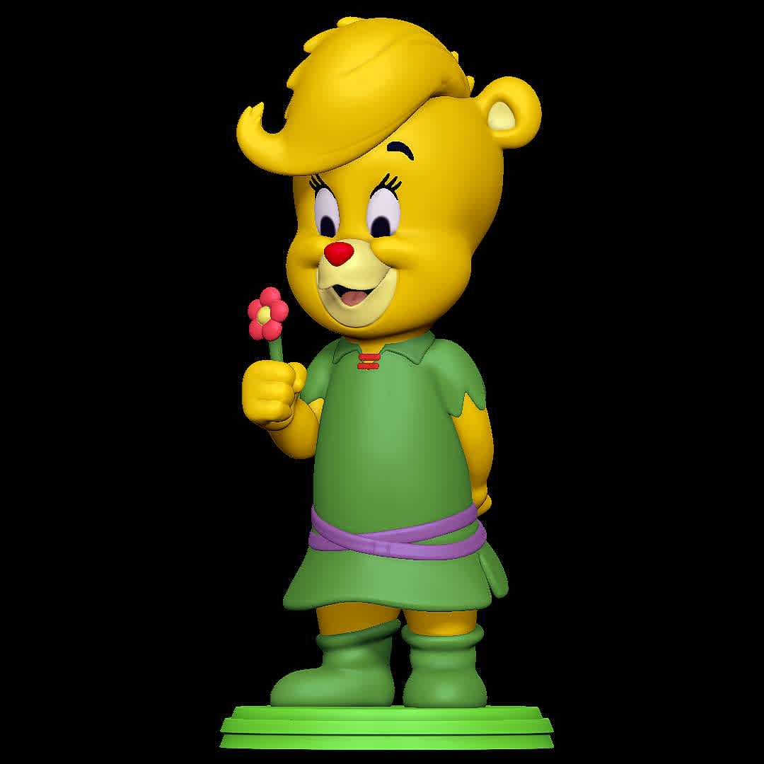 Sunni Gummi - Adventures of the Gummi Bears - Character from Adventures of the Gummi Bears
 - Los mejores archivos para impresión 3D del mundo. Modelos Stl divididos en partes para facilitar la impresión 3D. Todo tipo de personajes, decoración, cosplay, prótesis, piezas. Calidad en impresión 3D. Modelos 3D asequibles. Bajo costo. Compras colectivas de archivos 3D.