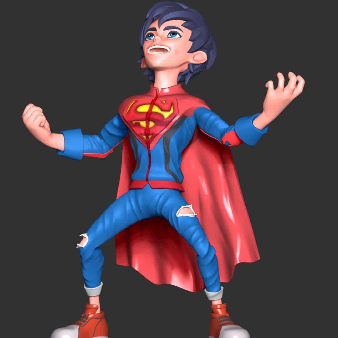 Super Boy Fan Art  - These information of model:

**- The height of current model is 20 cm and you can free to scale it.**

**- Format files: STL, OBJ to supporting 3D printing.**

Please don't hesitate to contact me if you have any issues question. - The best files for 3D printing in the world. Stl models divided into parts to facilitate 3D printing. All kinds of characters, decoration, cosplay, prosthetics, pieces. Quality in 3D printing. Affordable 3D models. Low cost. Collective purchases of 3D files.