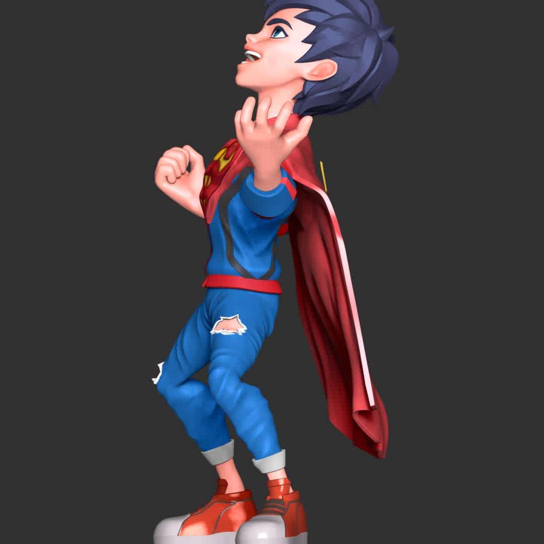 Super Boy Fan Art  - These information of model:

**- The height of current model is 20 cm and you can free to scale it.**

**- Format files: STL, OBJ to supporting 3D printing.**

Please don't hesitate to contact me if you have any issues question. - The best files for 3D printing in the world. Stl models divided into parts to facilitate 3D printing. All kinds of characters, decoration, cosplay, prosthetics, pieces. Quality in 3D printing. Affordable 3D models. Low cost. Collective purchases of 3D files.