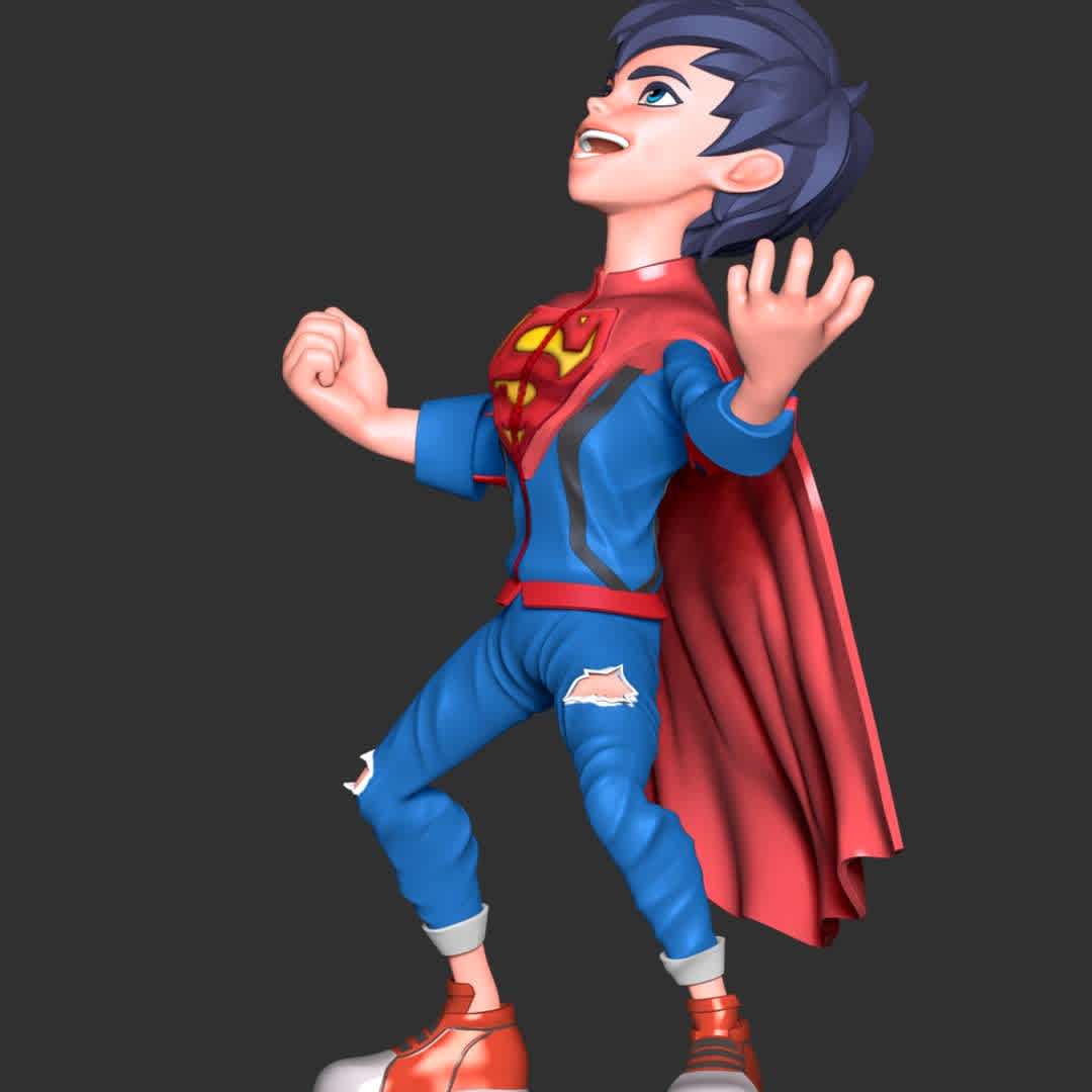 Super Boy Fan Art  - These information of model:

**- The height of current model is 20 cm and you can free to scale it.**

**- Format files: STL, OBJ to supporting 3D printing.**

Please don't hesitate to contact me if you have any issues question. - The best files for 3D printing in the world. Stl models divided into parts to facilitate 3D printing. All kinds of characters, decoration, cosplay, prosthetics, pieces. Quality in 3D printing. Affordable 3D models. Low cost. Collective purchases of 3D files.