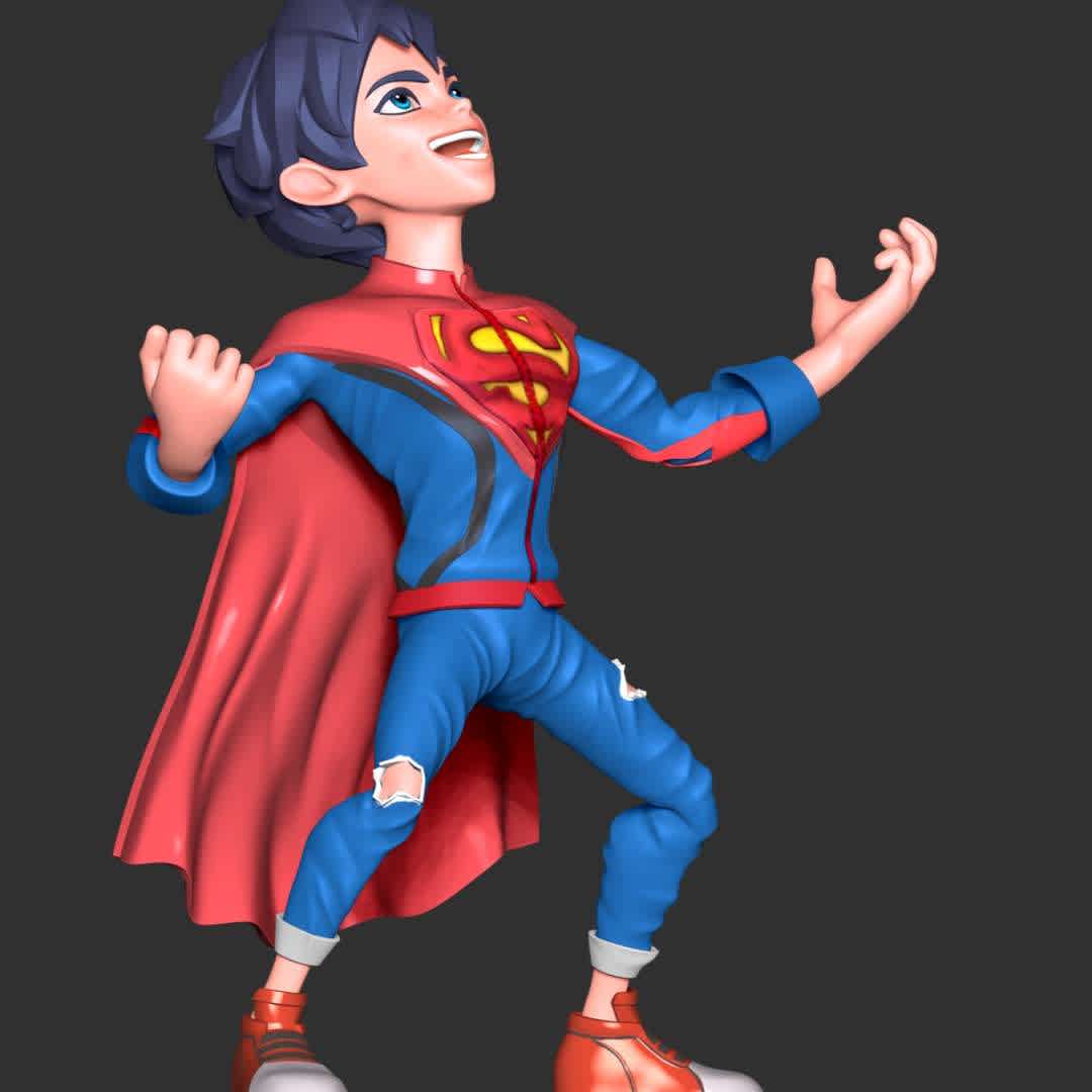 Super Boy Fan Art  - These information of model:

**- The height of current model is 20 cm and you can free to scale it.**

**- Format files: STL, OBJ to supporting 3D printing.**

Please don't hesitate to contact me if you have any issues question. - The best files for 3D printing in the world. Stl models divided into parts to facilitate 3D printing. All kinds of characters, decoration, cosplay, prosthetics, pieces. Quality in 3D printing. Affordable 3D models. Low cost. Collective purchases of 3D files.