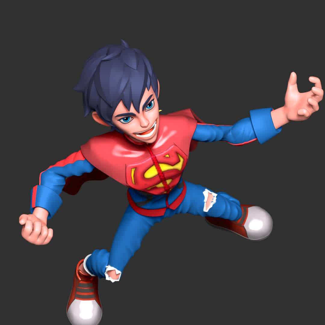 Super Boy Fan Art  - These information of model:

**- The height of current model is 20 cm and you can free to scale it.**

**- Format files: STL, OBJ to supporting 3D printing.**

Please don't hesitate to contact me if you have any issues question. - The best files for 3D printing in the world. Stl models divided into parts to facilitate 3D printing. All kinds of characters, decoration, cosplay, prosthetics, pieces. Quality in 3D printing. Affordable 3D models. Low cost. Collective purchases of 3D files.