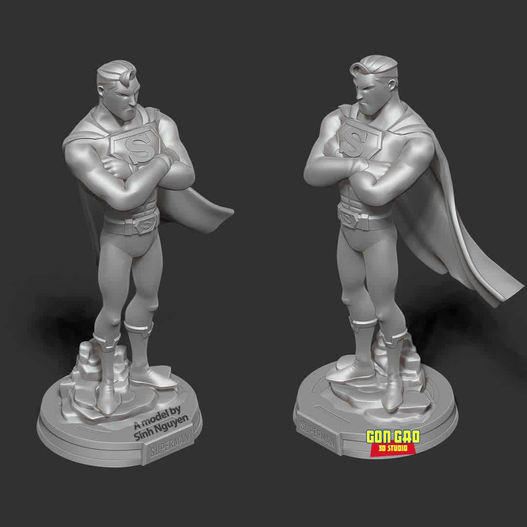 Superman Fanart - "Where there is injustice and oppression, there will be the appearance of Superman."

Basic parameters:

- STL format for 3D printing with 03 discrete objects
- Model height: 30 cm
- Version 1.0 - Polygons: 1468191 & Vertices: 815630

Model ready for 3D printing.

Please vote positively for me if you find this model useful. - Los mejores archivos para impresión 3D del mundo. Modelos Stl divididos en partes para facilitar la impresión 3D. Todo tipo de personajes, decoración, cosplay, prótesis, piezas. Calidad en impresión 3D. Modelos 3D asequibles. Bajo costo. Compras colectivas de archivos 3D.