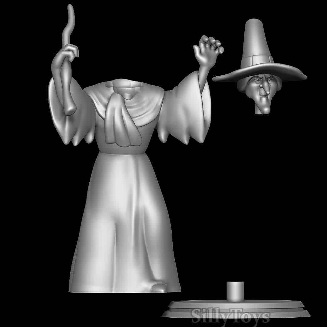 Swamp Witch - Scooby Doo - Good old Witch - The best files for 3D printing in the world. Stl models divided into parts to facilitate 3D printing. All kinds of characters, decoration, cosplay, prosthetics, pieces. Quality in 3D printing. Affordable 3D models. Low cost. Collective purchases of 3D files.