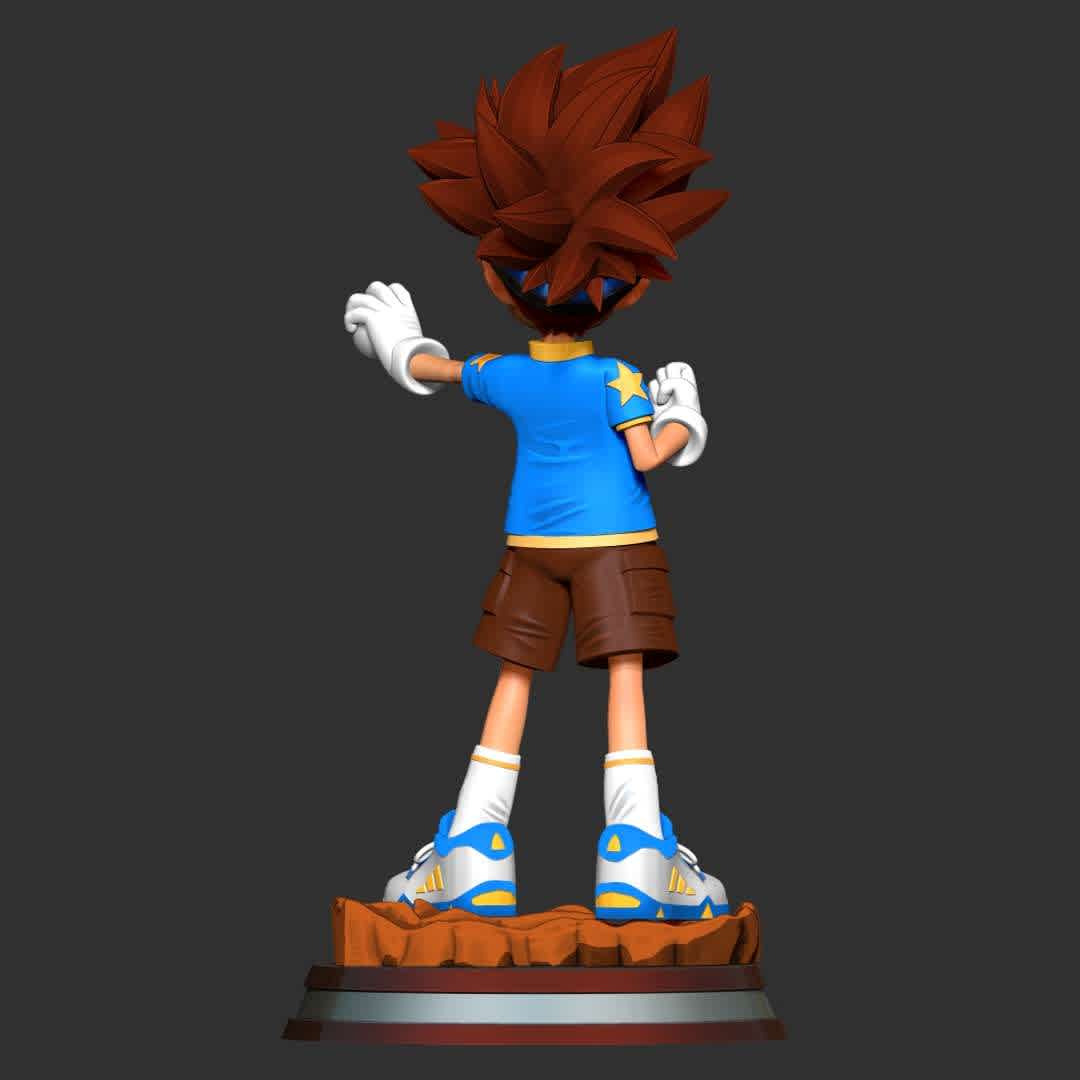 Taichi Yagami - Digimon Fanart - Yagami Taichi is a fictional character in the multimedia franchise Digimon.

Basic parameters:

- STL, OBJ format for 3D printing with 04 discrete objects
- ZTL format for Zbrush (version 2019.1.2 or later)
- Model height: 20cm
- Version 1.0 - Polygons: 1720923 & Vertices: 1038802

Model ready for 3D printing.

Please vote positively for me if you find this model useful. - Los mejores archivos para impresión 3D del mundo. Modelos Stl divididos en partes para facilitar la impresión 3D. Todo tipo de personajes, decoración, cosplay, prótesis, piezas. Calidad en impresión 3D. Modelos 3D asequibles. Bajo costo. Compras colectivas de archivos 3D.