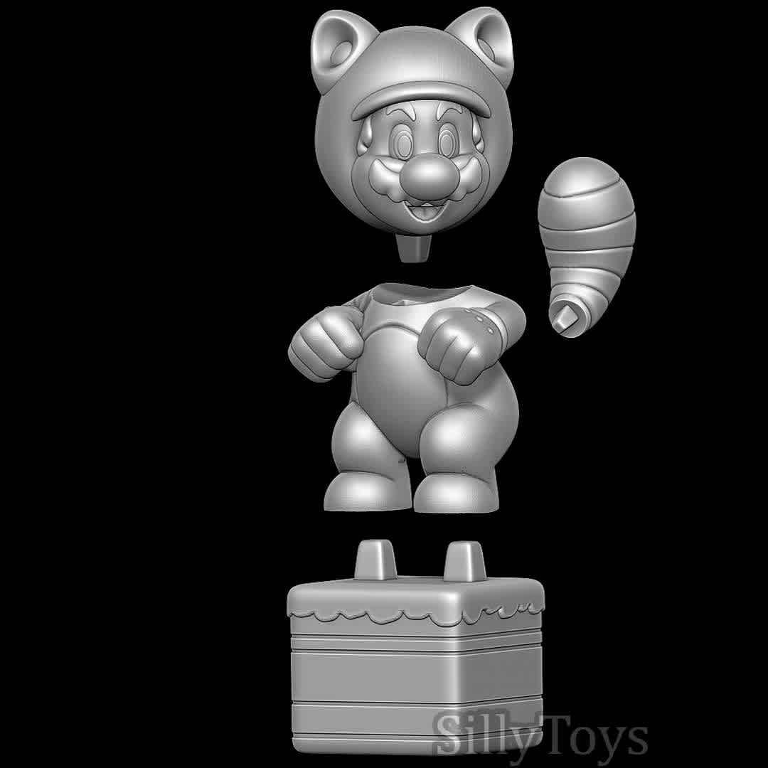 Tanooki Mario 3D print model - Mario with Tanooki  outfit - The best files for 3D printing in the world. Stl models divided into parts to facilitate 3D printing. All kinds of characters, decoration, cosplay, prosthetics, pieces. Quality in 3D printing. Affordable 3D models. Low cost. Collective purchases of 3D files.