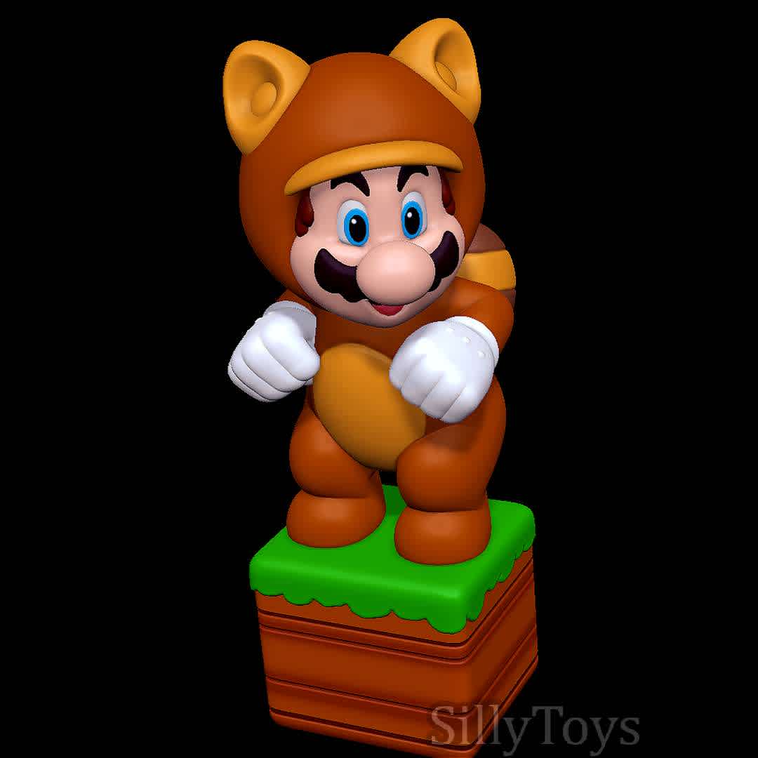 Tanooki Mario 3D print model - Mario with Tanooki  outfit - The best files for 3D printing in the world. Stl models divided into parts to facilitate 3D printing. All kinds of characters, decoration, cosplay, prosthetics, pieces. Quality in 3D printing. Affordable 3D models. Low cost. Collective purchases of 3D files.