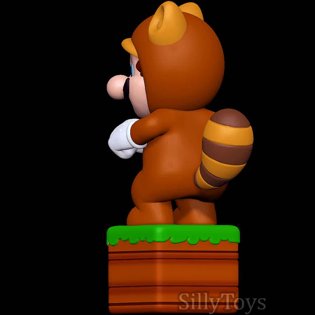 Tanooki Mario 3D print model - Mario with Tanooki  outfit - The best files for 3D printing in the world. Stl models divided into parts to facilitate 3D printing. All kinds of characters, decoration, cosplay, prosthetics, pieces. Quality in 3D printing. Affordable 3D models. Low cost. Collective purchases of 3D files.