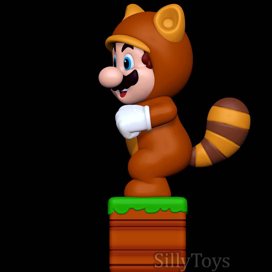 Tanooki Mario 3D print model - Mario with Tanooki  outfit - Los mejores archivos para impresión 3D del mundo. Modelos Stl divididos en partes para facilitar la impresión 3D. Todo tipo de personajes, decoración, cosplay, prótesis, piezas. Calidad en impresión 3D. Modelos 3D asequibles. Bajo costo. Compras colectivas de archivos 3D.