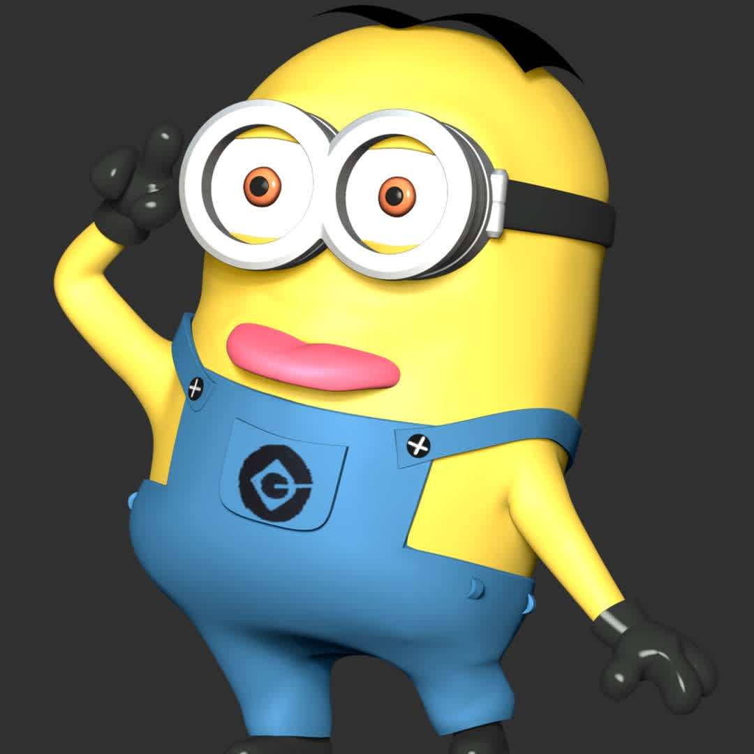 The Minions Dave - These information of model:

**- The height of current model is 20 cm and you can free to scale it.**

**- Format files: STL, OBJ to supporting 3D printing.**

Please don't hesitate to contact me if you have any issues question. - The best files for 3D printing in the world. Stl models divided into parts to facilitate 3D printing. All kinds of characters, decoration, cosplay, prosthetics, pieces. Quality in 3D printing. Affordable 3D models. Low cost. Collective purchases of 3D files.