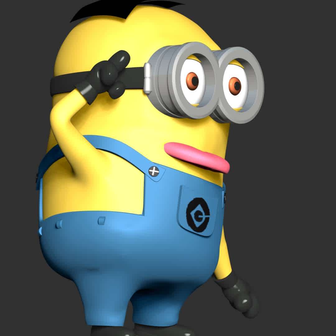 The Minions Dave - These information of model:

**- The height of current model is 20 cm and you can free to scale it.**

**- Format files: STL, OBJ to supporting 3D printing.**

Please don't hesitate to contact me if you have any issues question. - The best files for 3D printing in the world. Stl models divided into parts to facilitate 3D printing. All kinds of characters, decoration, cosplay, prosthetics, pieces. Quality in 3D printing. Affordable 3D models. Low cost. Collective purchases of 3D files.