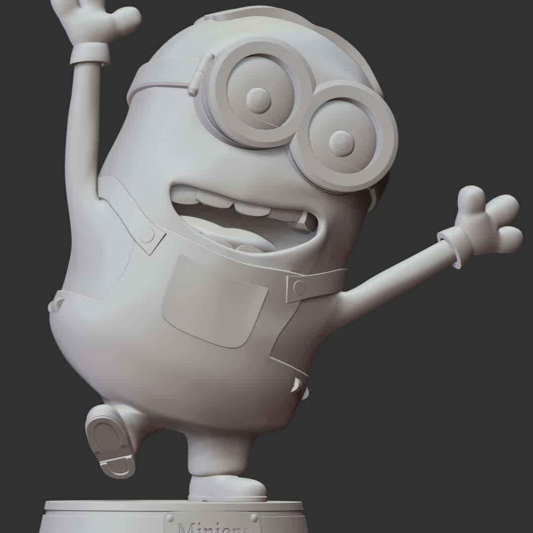 The Minions Happy - These information of model:

**- The height of current model is 20 cm and you can free to scale it.**

**- Format files: STL, OBJ to supporting 3D printing.**

Please don't hesitate to contact me if you have any issues question. - The best files for 3D printing in the world. Stl models divided into parts to facilitate 3D printing. All kinds of characters, decoration, cosplay, prosthetics, pieces. Quality in 3D printing. Affordable 3D models. Low cost. Collective purchases of 3D files.