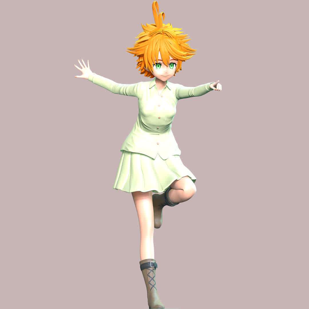 The Promised Neverland - Emma - **Emma is the main protagonist of The Promised Neverland.**

**The model ready for 3D printing.**

These information of model:

**- Format files: STL, OBJ to supporting 3D printing.**

**- Can be assembled without glue (glue is optional)**

**- Split down to 2 parts**

**- The height of current model is 20 cm and you can free to scale it.**

**- ZTL format for Zbrush for you to customize as you like.**

Please don't hesitate to contact me if you have any issues question.

If you see this model useful, please vote positively for it. - The best files for 3D printing in the world. Stl models divided into parts to facilitate 3D printing. All kinds of characters, decoration, cosplay, prosthetics, pieces. Quality in 3D printing. Affordable 3D models. Low cost. Collective purchases of 3D files.