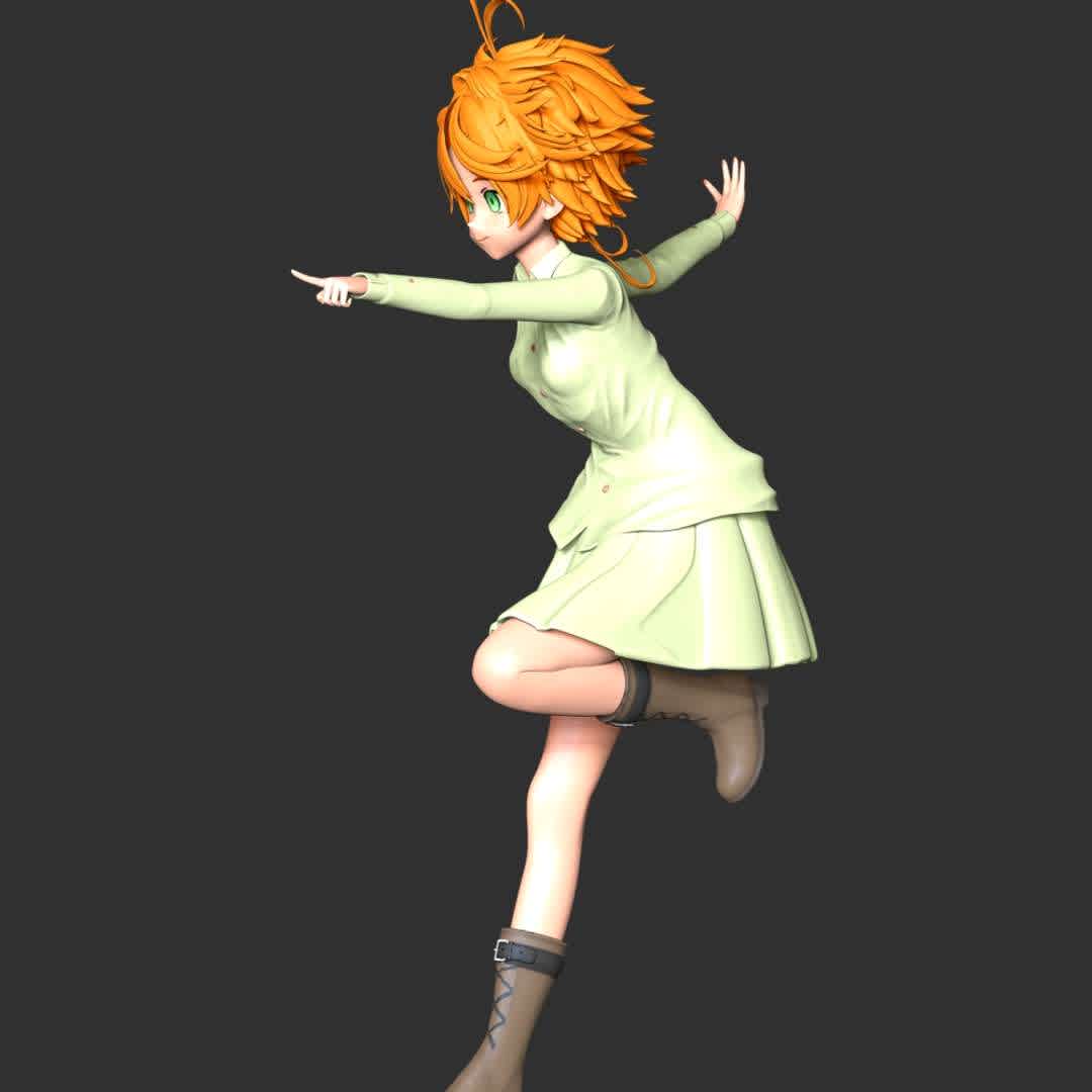 The Promised Neverland - Emma - **Emma is the main protagonist of The Promised Neverland.**

**The model ready for 3D printing.**

These information of model:

**- Format files: STL, OBJ to supporting 3D printing.**

**- Can be assembled without glue (glue is optional)**

**- Split down to 2 parts**

**- The height of current model is 20 cm and you can free to scale it.**

**- ZTL format for Zbrush for you to customize as you like.**

Please don't hesitate to contact me if you have any issues question.

If you see this model useful, please vote positively for it. - The best files for 3D printing in the world. Stl models divided into parts to facilitate 3D printing. All kinds of characters, decoration, cosplay, prosthetics, pieces. Quality in 3D printing. Affordable 3D models. Low cost. Collective purchases of 3D files.