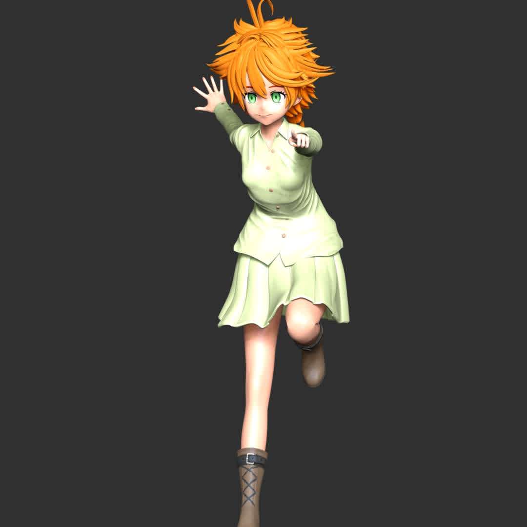 The Promised Neverland - Emma - **Emma is the main protagonist of The Promised Neverland.**

**The model ready for 3D printing.**

These information of model:

**- Format files: STL, OBJ to supporting 3D printing.**

**- Can be assembled without glue (glue is optional)**

**- Split down to 2 parts**

**- The height of current model is 20 cm and you can free to scale it.**

**- ZTL format for Zbrush for you to customize as you like.**

Please don't hesitate to contact me if you have any issues question.

If you see this model useful, please vote positively for it. - The best files for 3D printing in the world. Stl models divided into parts to facilitate 3D printing. All kinds of characters, decoration, cosplay, prosthetics, pieces. Quality in 3D printing. Affordable 3D models. Low cost. Collective purchases of 3D files.