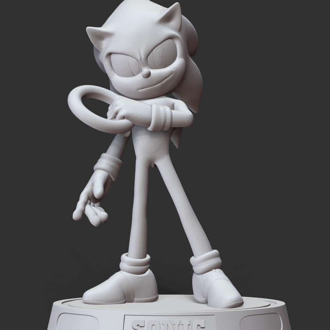 The Sonic Fanart - **These information basic of this model:**

- The model ready for 3D printing.
- The model current size is 20cm height, but you are free to scale it.
- Files format: STL, OBJ (included 7 separated files is ready for 3D printing).
- Also includes Zbrush original file (ZTL) for you to customize as you like.

Hope you like her. 
If you have any questions please don't hesitate to contact me. 
I will respond you ASAP. - The best files for 3D printing in the world. Stl models divided into parts to facilitate 3D printing. All kinds of characters, decoration, cosplay, prosthetics, pieces. Quality in 3D printing. Affordable 3D models. Low cost. Collective purchases of 3D files.