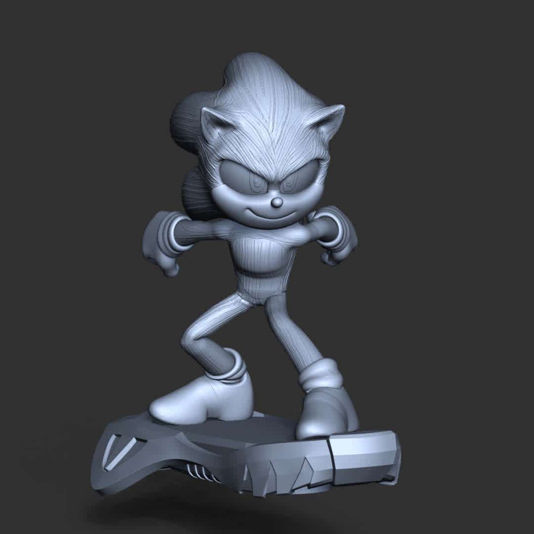 The Sonic Riders - This model has a height of 18 cm.

When you purchase this model, you will own:

- STL, OBJ file with 08 separated files (with key to connect together) is ready for 3D printing.

- Zbrush original files (ZTL) for you to customize as you like.

This is version 1.0 of this model.

Hope you like him. Thanks for viewing! - Los mejores archivos para impresión 3D del mundo. Modelos Stl divididos en partes para facilitar la impresión 3D. Todo tipo de personajes, decoración, cosplay, prótesis, piezas. Calidad en impresión 3D. Modelos 3D asequibles. Bajo costo. Compras colectivas de archivos 3D.