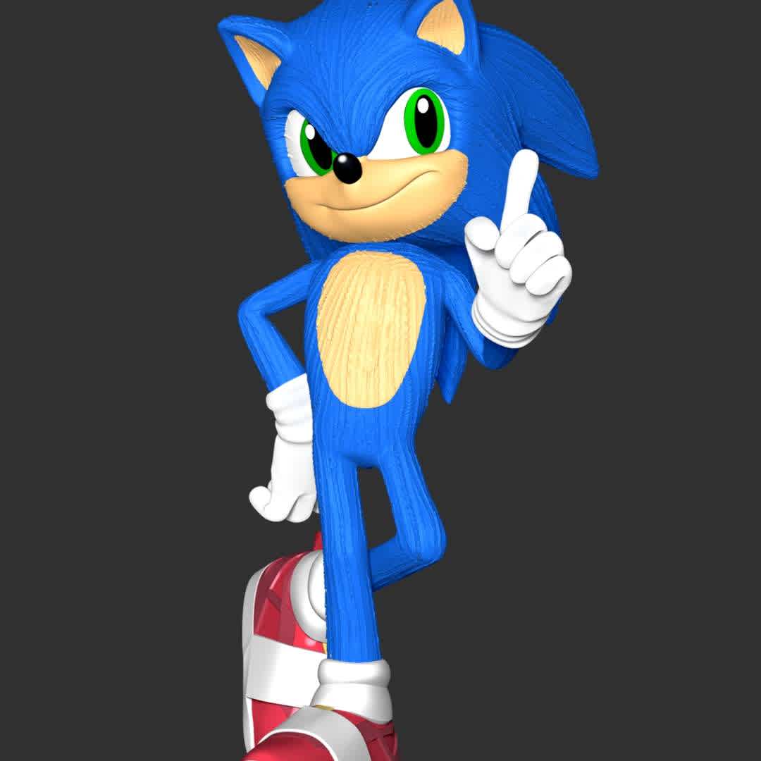 The Sonic - **The model ready for 3D printing.**

These information of model:

**- Format files: STL, OBJ to supporting 3D printing.**

**- Can be assembled without glue (glue is optional)**

**- Split down to 2 parts**

**- The height of current model is 20 cm and you can free to scale it.**

**- ZTL format for Zbrush for you to customize as you like.**

Please don't hesitate to contact me if you have any issues question.

If you see this model useful, please vote positively for it. - The best files for 3D printing in the world. Stl models divided into parts to facilitate 3D printing. All kinds of characters, decoration, cosplay, prosthetics, pieces. Quality in 3D printing. Affordable 3D models. Low cost. Collective purchases of 3D files.