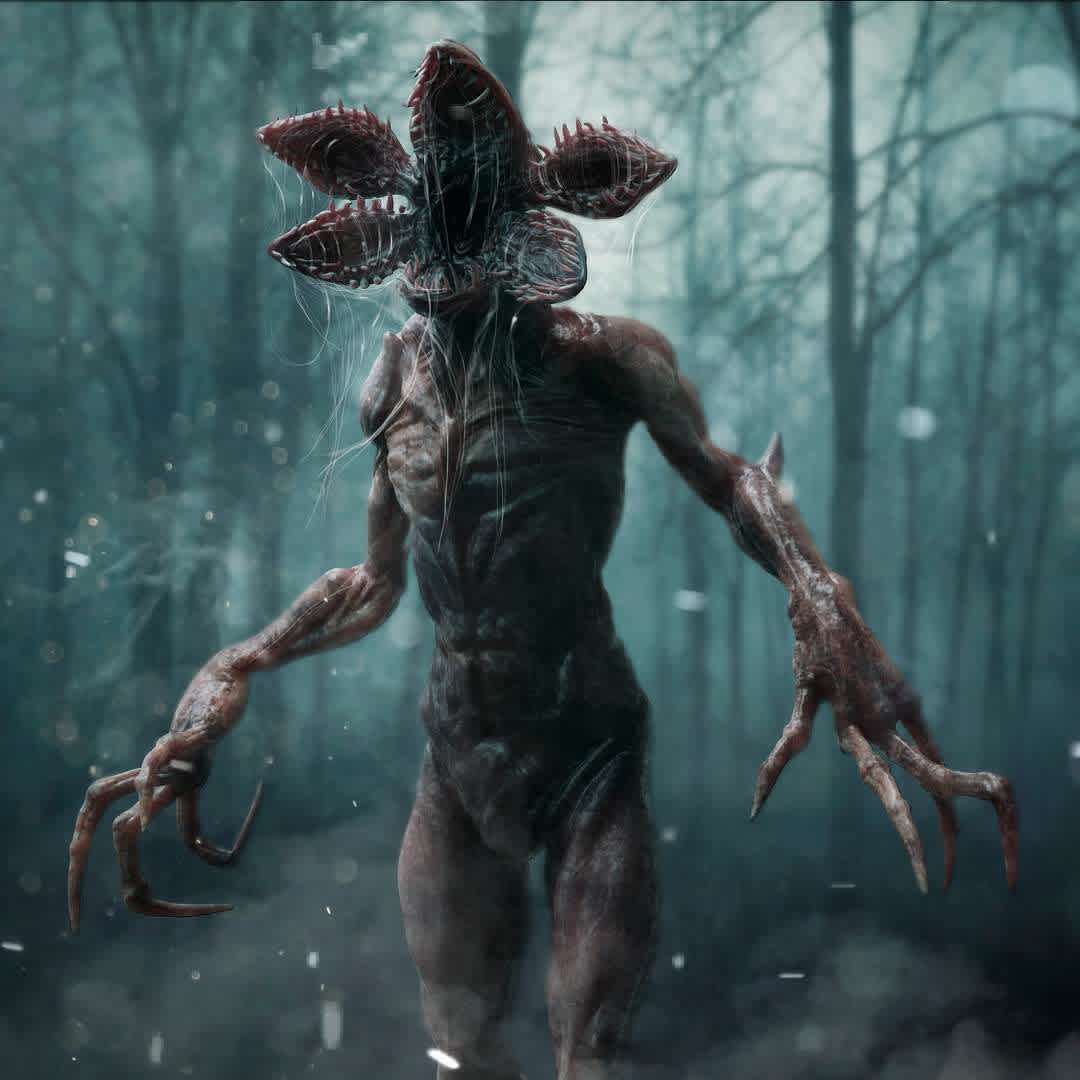 the stranger Things - Demagorgon - Predatory creature from the upside down in Stranger Things. 
I sculpted this in zbrush. Tested in Ultimaker Cura - The best files for 3D printing in the world. Stl models divided into parts to facilitate 3D printing. All kinds of characters, decoration, cosplay, prosthetics, pieces. Quality in 3D printing. Affordable 3D models. Low cost. Collective purchases of 3D files.