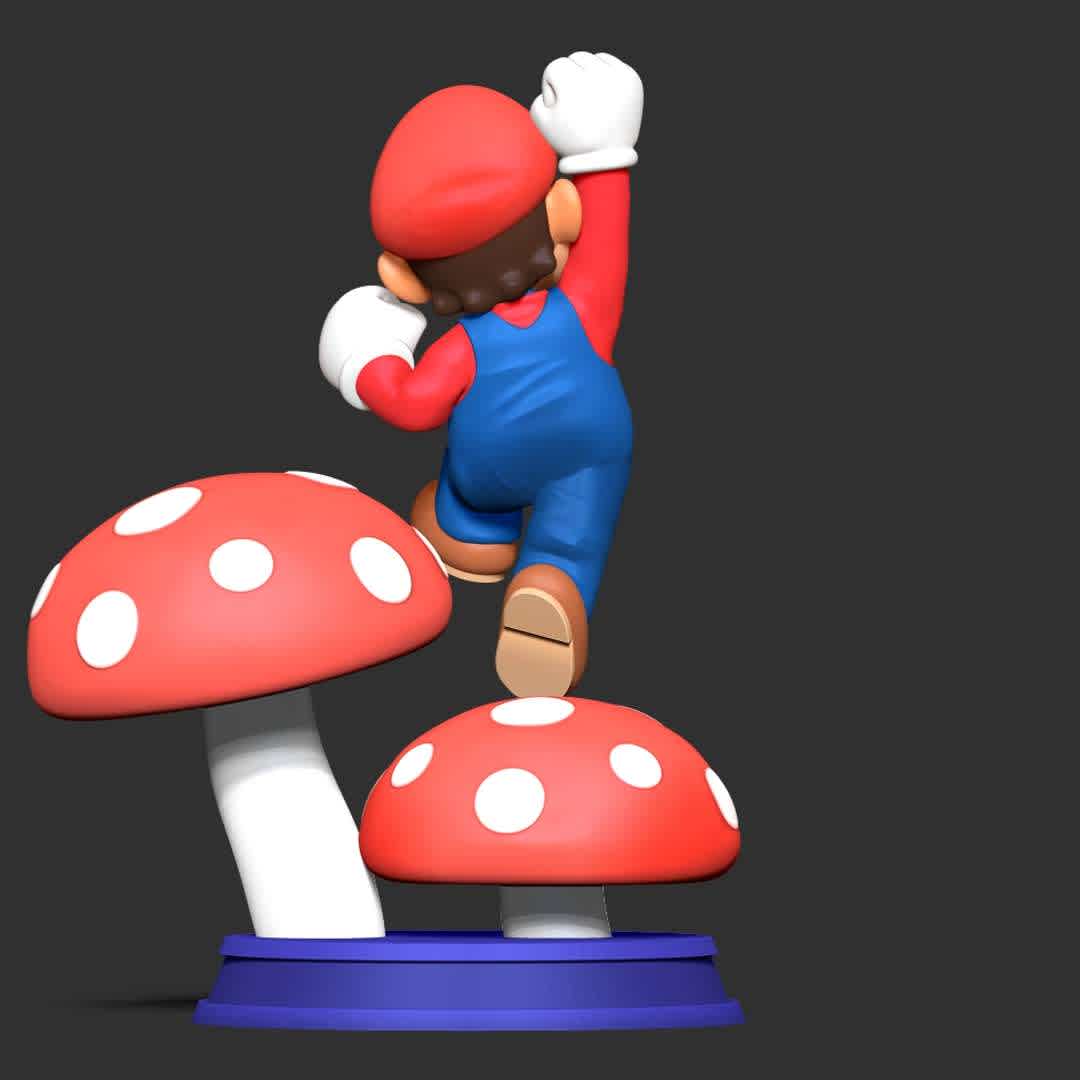 The Super Mario Bros - "This is a classic character and the childhood of so many people in this world."

Basic parameters:

- STL, OBJ format for 3D printing with 04 discrete objects
- ZTL format for Zbrush (version 2019.1.2 or later)
- Model height: 20cm
- Version 1.0 - Polygons: 1116620 & Vertices: 751036

Model ready for 3D printing.

Please vote positively for me if you find this model useful. - The best files for 3D printing in the world. Stl models divided into parts to facilitate 3D printing. All kinds of characters, decoration, cosplay, prosthetics, pieces. Quality in 3D printing. Affordable 3D models. Low cost. Collective purchases of 3D files.