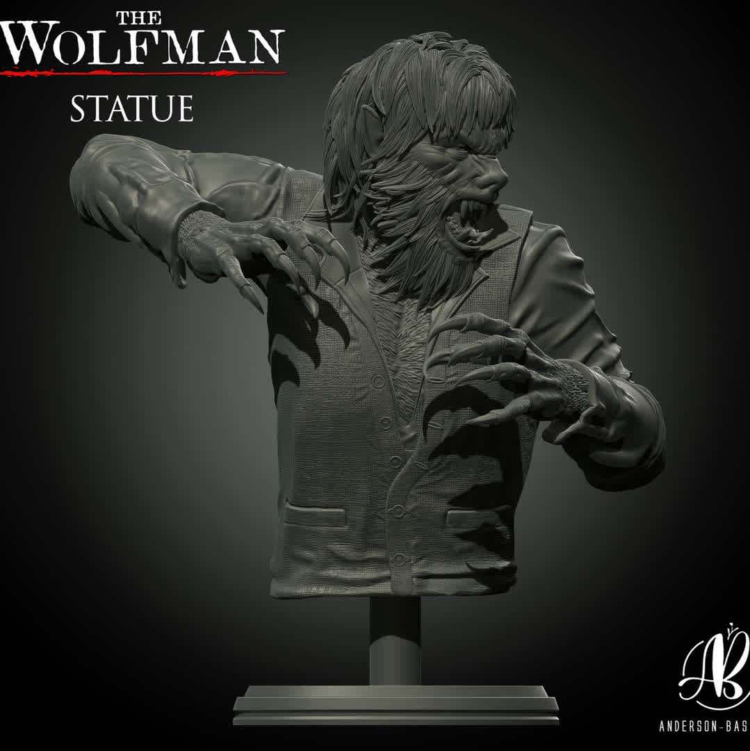 The Wolfman  - The Wolfman STL (based on designs from the film The Wolfman)🌕🌕
Modelo com escala de 205 mm.

This STL and the resulting printout are for the purchaser's personal use only, and you are not permitted to modify, share or resell my work (Digital or Physical). Please support the artist and his works. - Los mejores archivos para impresión 3D del mundo. Modelos Stl divididos en partes para facilitar la impresión 3D. Todo tipo de personajes, decoración, cosplay, prótesis, piezas. Calidad en impresión 3D. Modelos 3D asequibles. Bajo costo. Compras colectivas de archivos 3D.