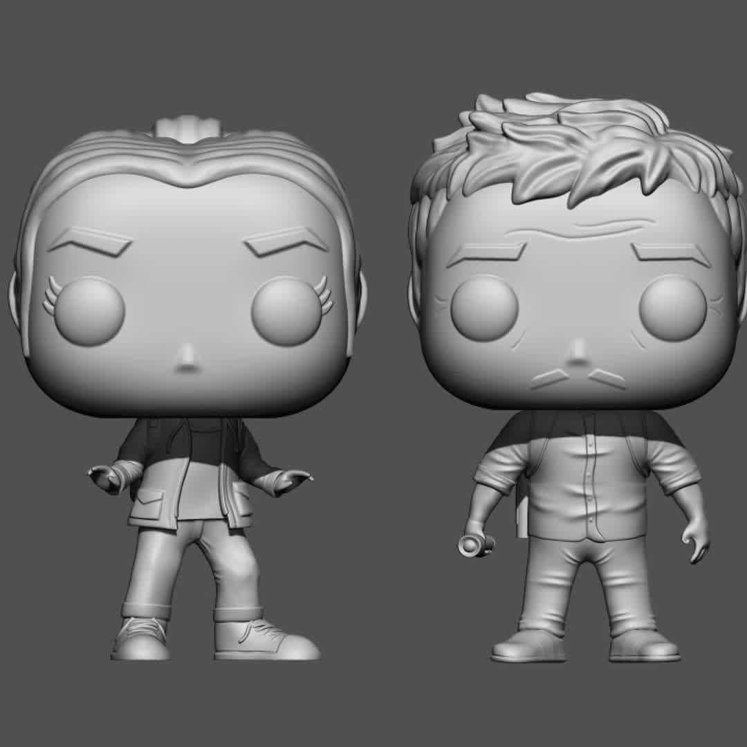 theLastofUs FunkoPop - funko pop ellie e joel the last of us - The best files for 3D printing in the world. Stl models divided into parts to facilitate 3D printing. All kinds of characters, decoration, cosplay, prosthetics, pieces. Quality in 3D printing. Affordable 3D models. Low cost. Collective purchases of 3D files.