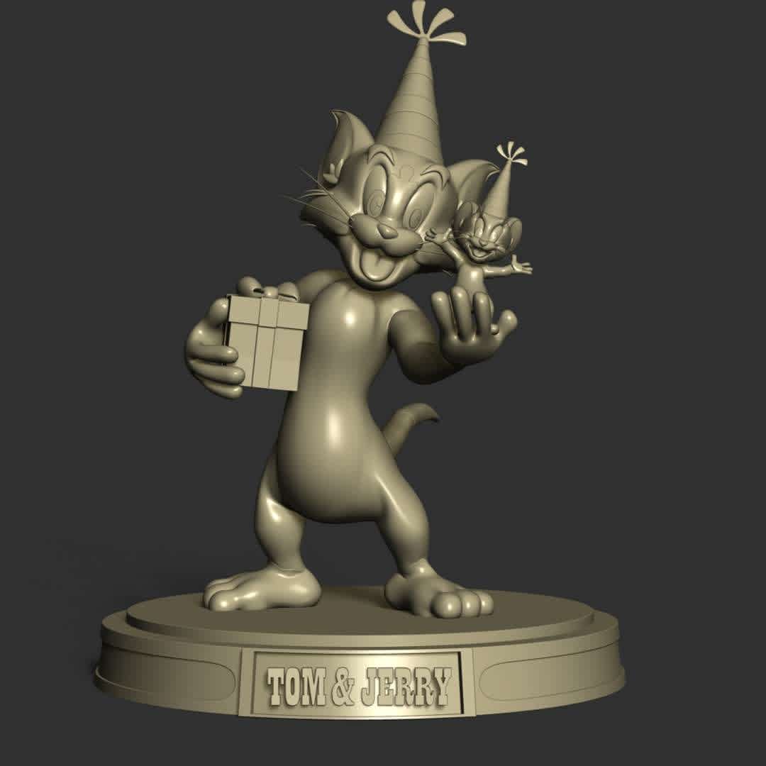 Tom And Jerry - This model has a height of 15 cm.

When you purchase this model, you will own:

- STL, OBJ file with 03 separated files (with key to connect together) is ready for 3D printing.

- Zbrush original files (ZTL) for you to customize as you like.

This is version 1.0 of this model.

Hope you like them. Thanks for viewing! - The best files for 3D printing in the world. Stl models divided into parts to facilitate 3D printing. All kinds of characters, decoration, cosplay, prosthetics, pieces. Quality in 3D printing. Affordable 3D models. Low cost. Collective purchases of 3D files.