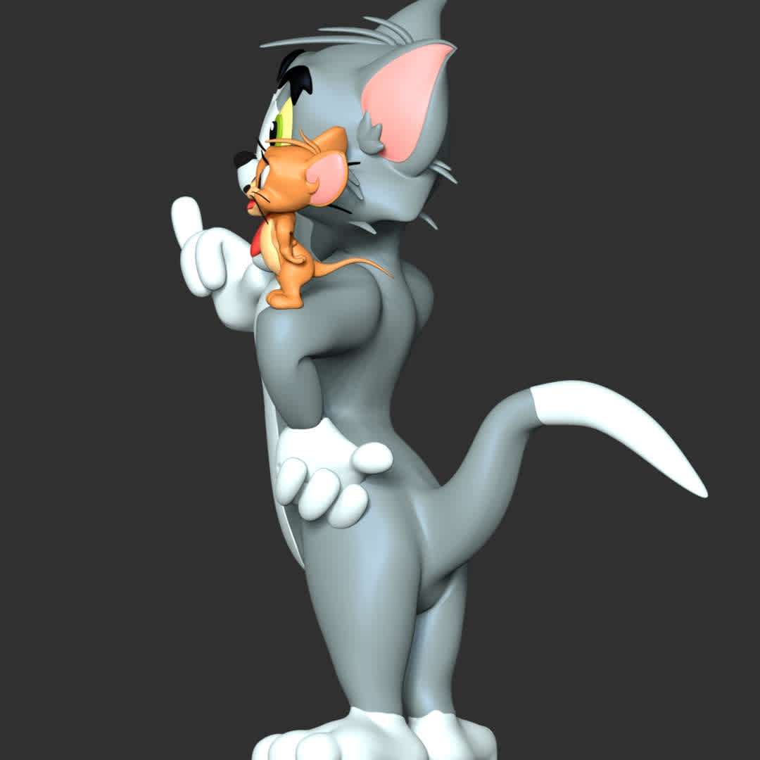 Tom - Jerry Fan Art - **The model ready for 3D printing.**

These informations of model:

**- The height of current model is 20 cm and you can free to scale it.**

**- Format files: STL, OBJ to supporting 3D printing.**

Please don't hesitate to contact me if you have any issues question. - The best files for 3D printing in the world. Stl models divided into parts to facilitate 3D printing. All kinds of characters, decoration, cosplay, prosthetics, pieces. Quality in 3D printing. Affordable 3D models. Low cost. Collective purchases of 3D files.