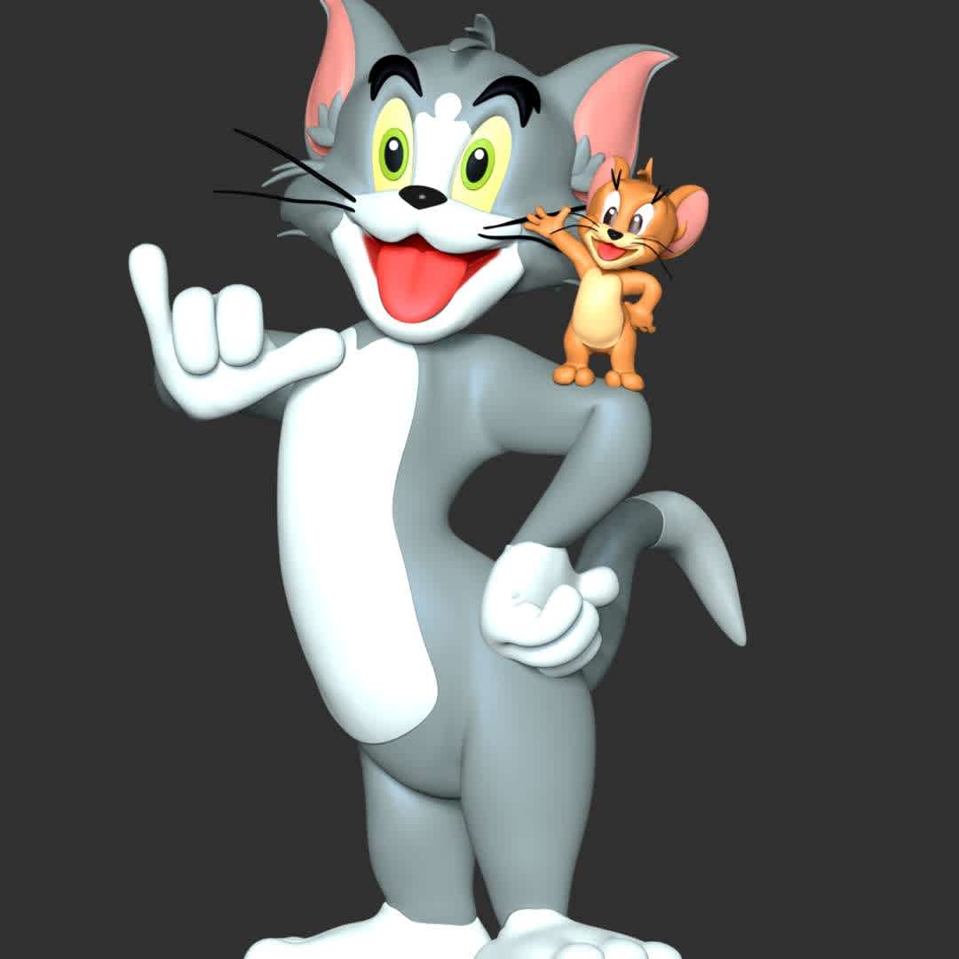 Tom - Jerry Fan Art - **The model ready for 3D printing.**

These informations of model:

**- The height of current model is 20 cm and you can free to scale it.**

**- Format files: STL, OBJ to supporting 3D printing.**

Please don't hesitate to contact me if you have any issues question. - The best files for 3D printing in the world. Stl models divided into parts to facilitate 3D printing. All kinds of characters, decoration, cosplay, prosthetics, pieces. Quality in 3D printing. Affordable 3D models. Low cost. Collective purchases of 3D files.