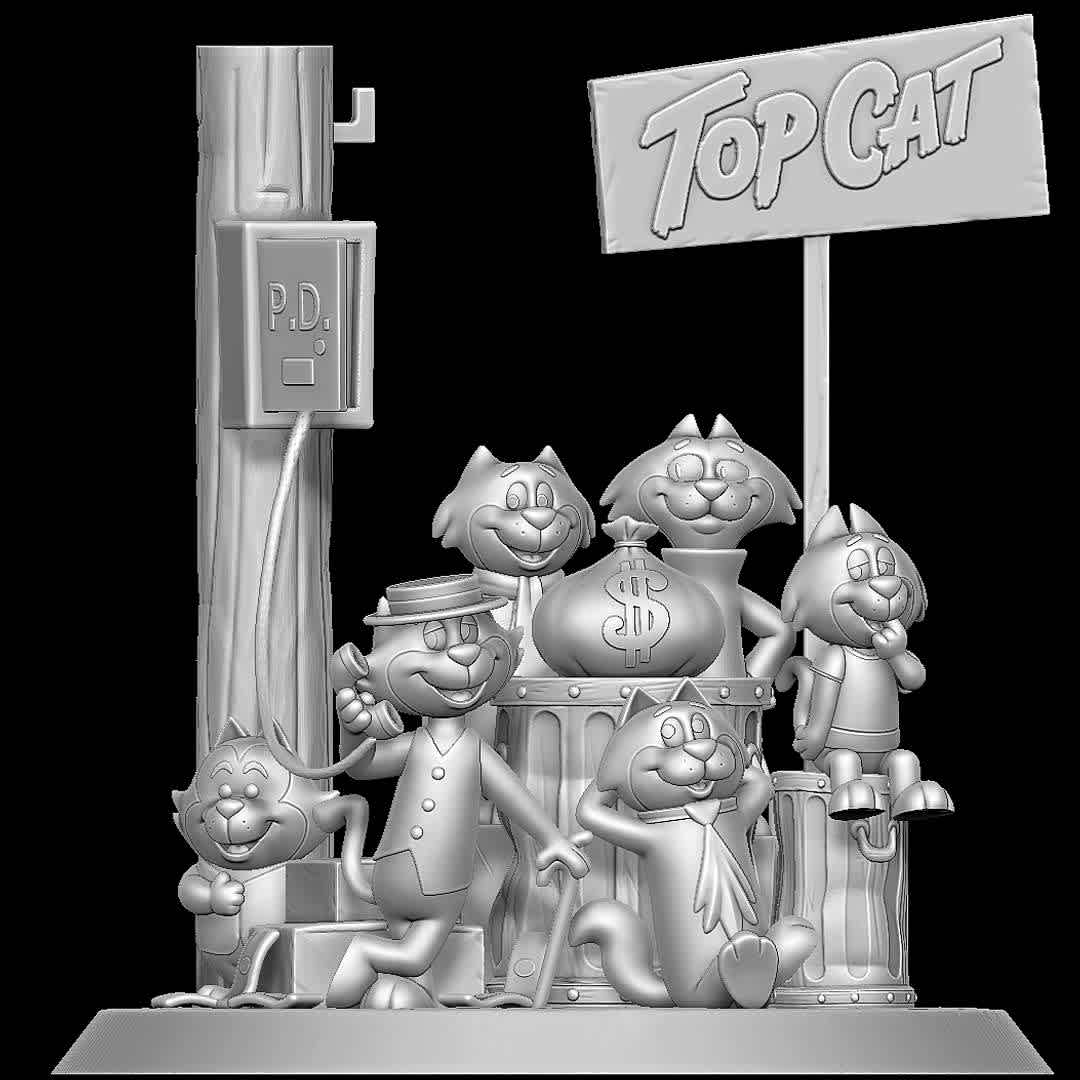 Top Cat Diorama - The gang all together in one diorama!
 - The best files for 3D printing in the world. Stl models divided into parts to facilitate 3D printing. All kinds of characters, decoration, cosplay, prosthetics, pieces. Quality in 3D printing. Affordable 3D models. Low cost. Collective purchases of 3D files.